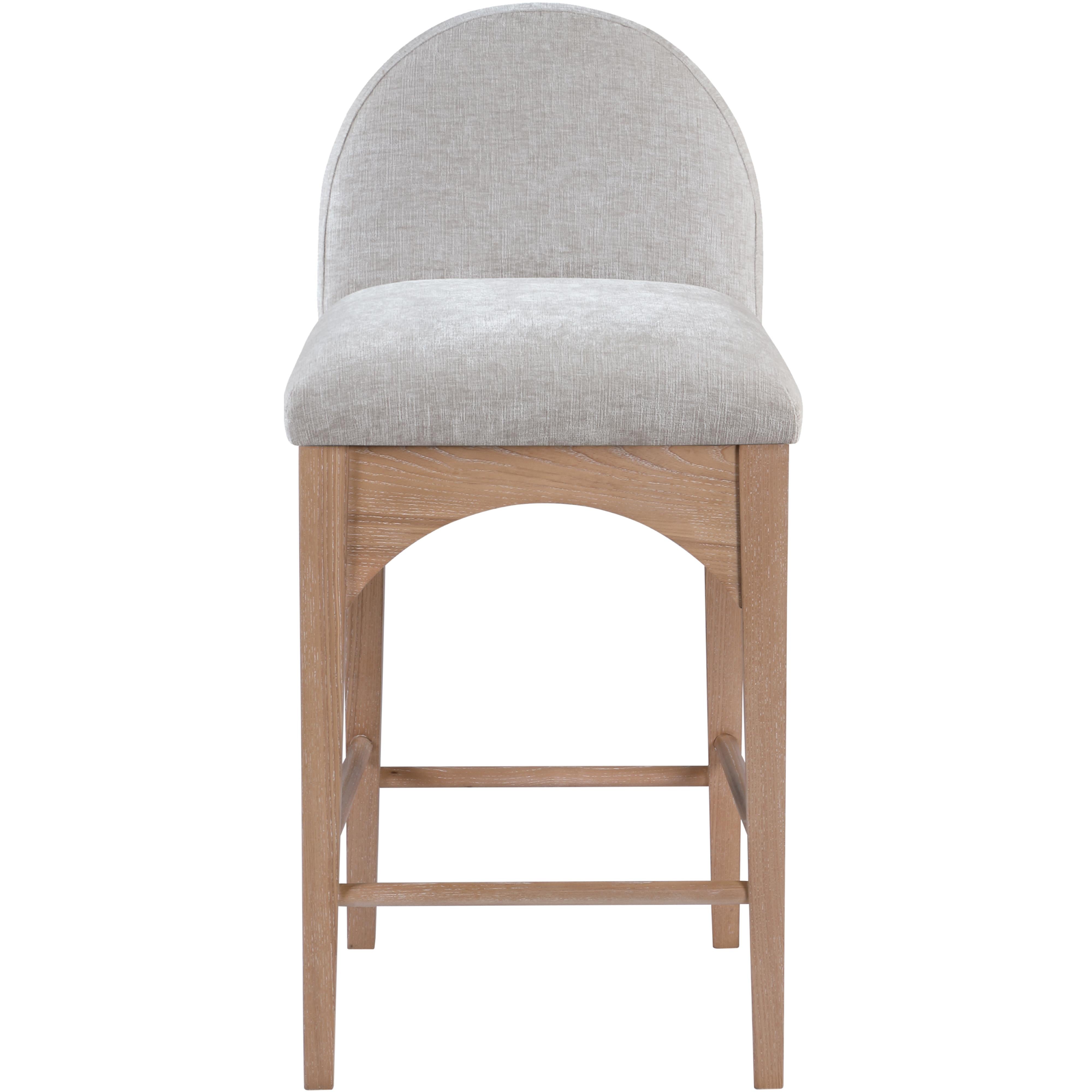 Meridian Waldorf Grey Chenille Fabric Stool