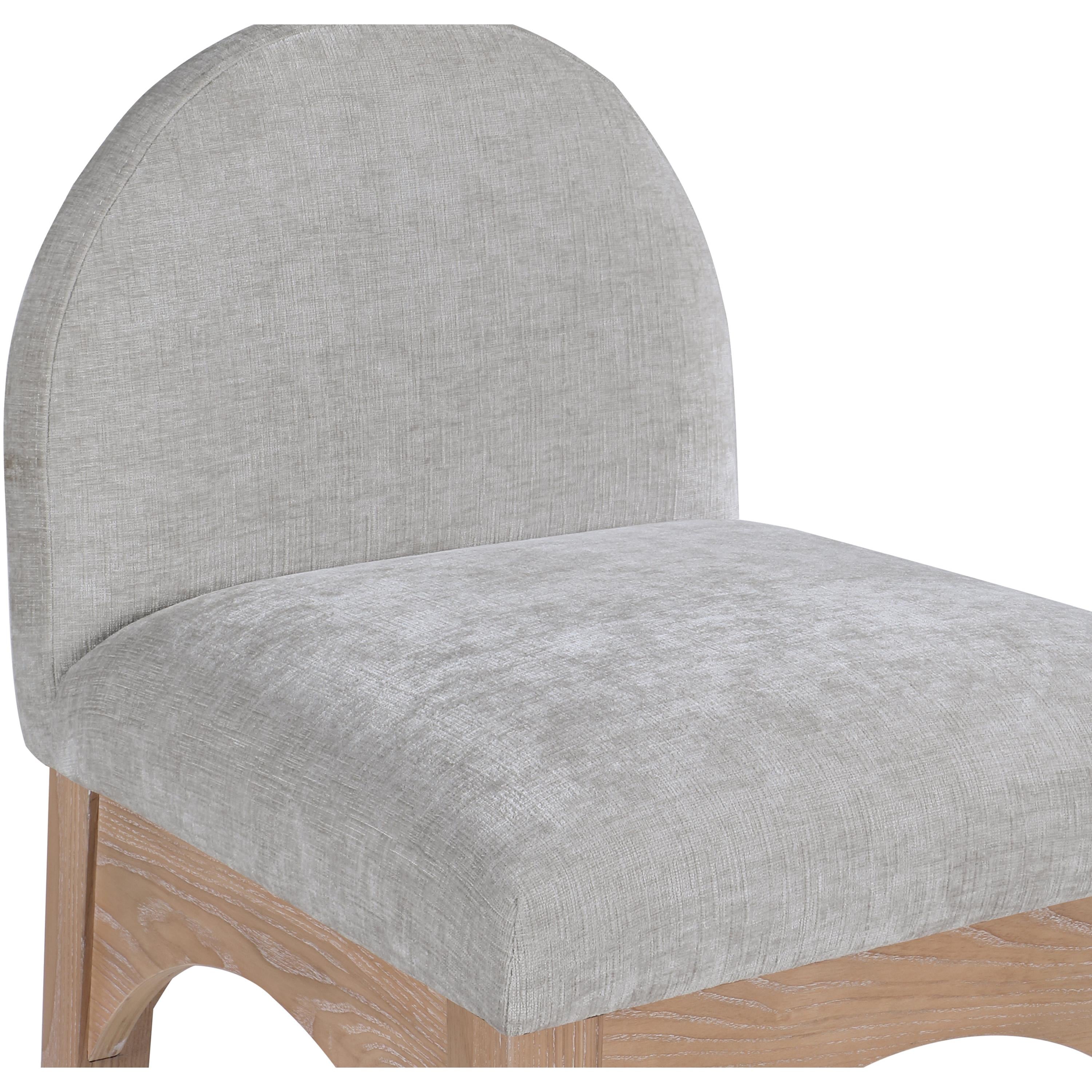 Meridian Waldorf Grey Chenille Fabric Stool