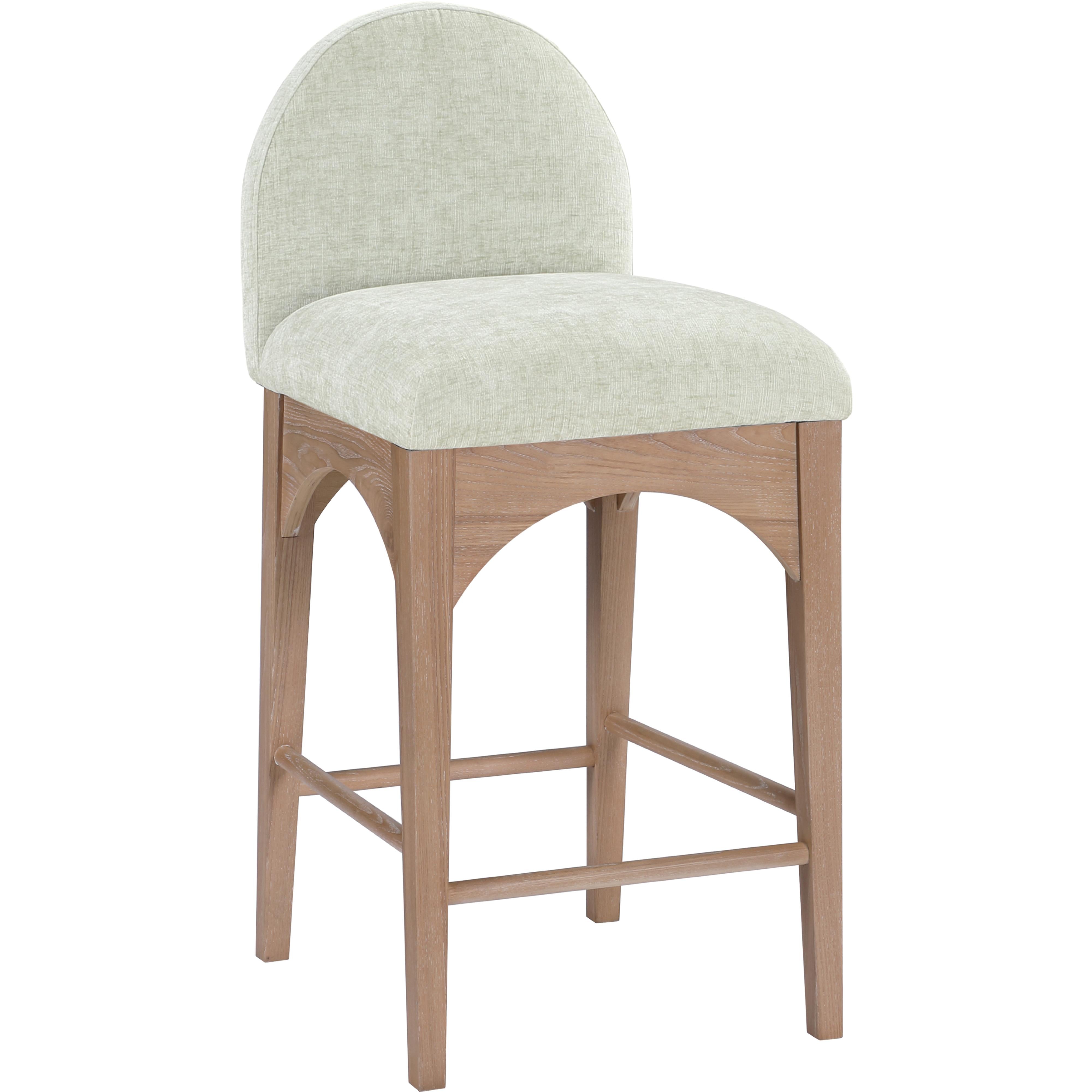 Meridian Waldorf Mint Chenille Fabric Stool