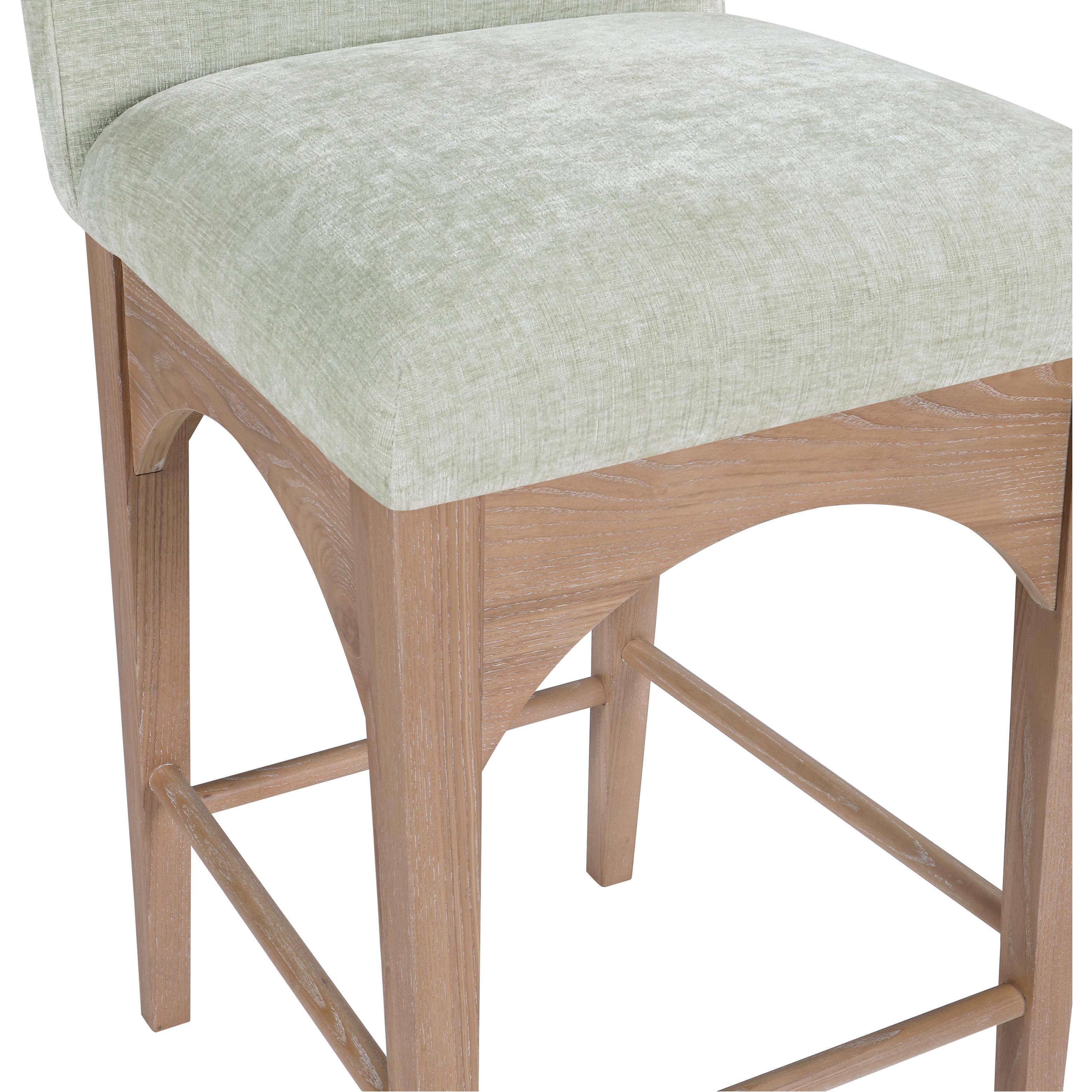 Meridian Waldorf Mint Chenille Fabric Stool