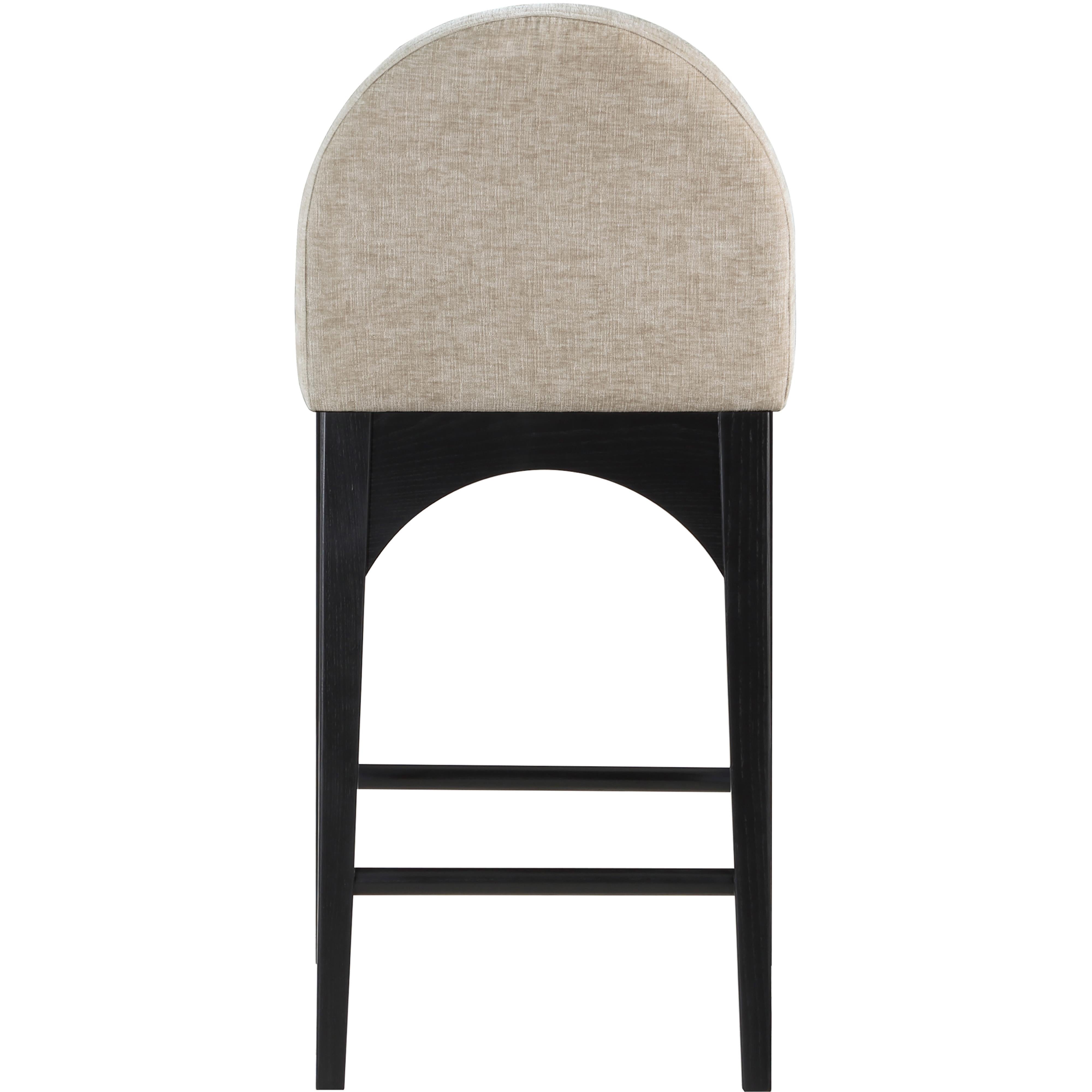 Meridian Waldorf Beige Chenille Fabric Stool