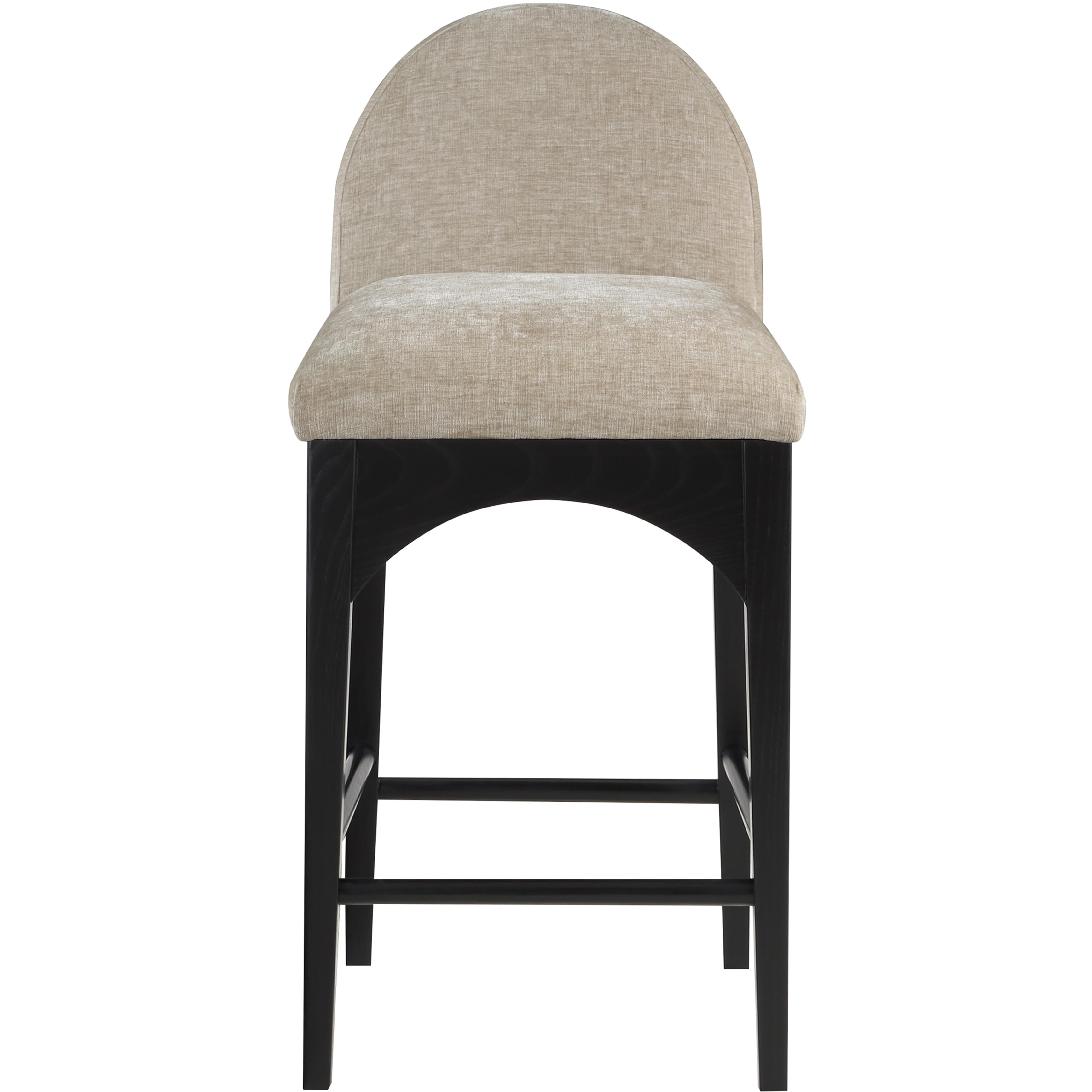 Meridian Waldorf Beige Chenille Fabric Stool