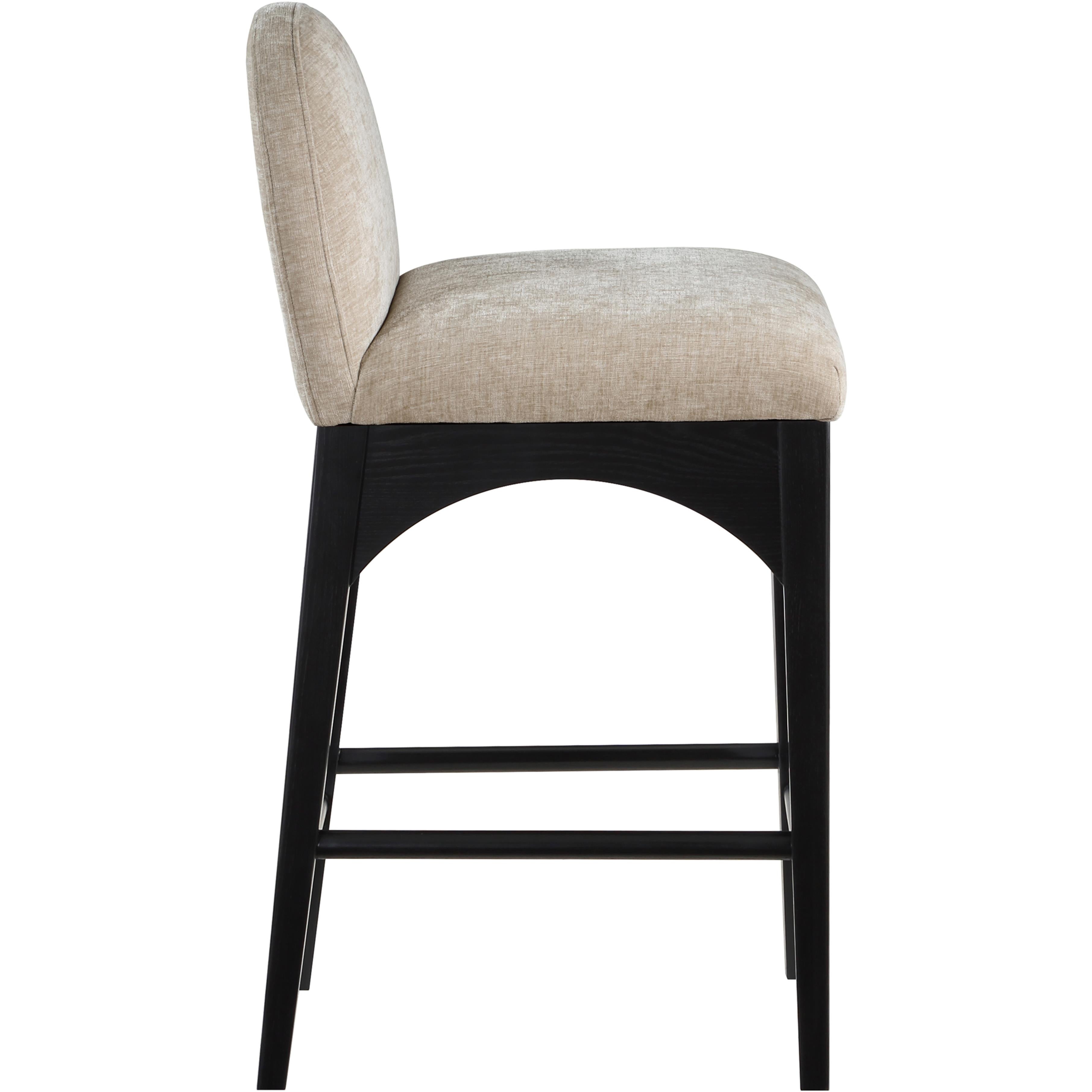 Meridian Waldorf Beige Chenille Fabric Stool