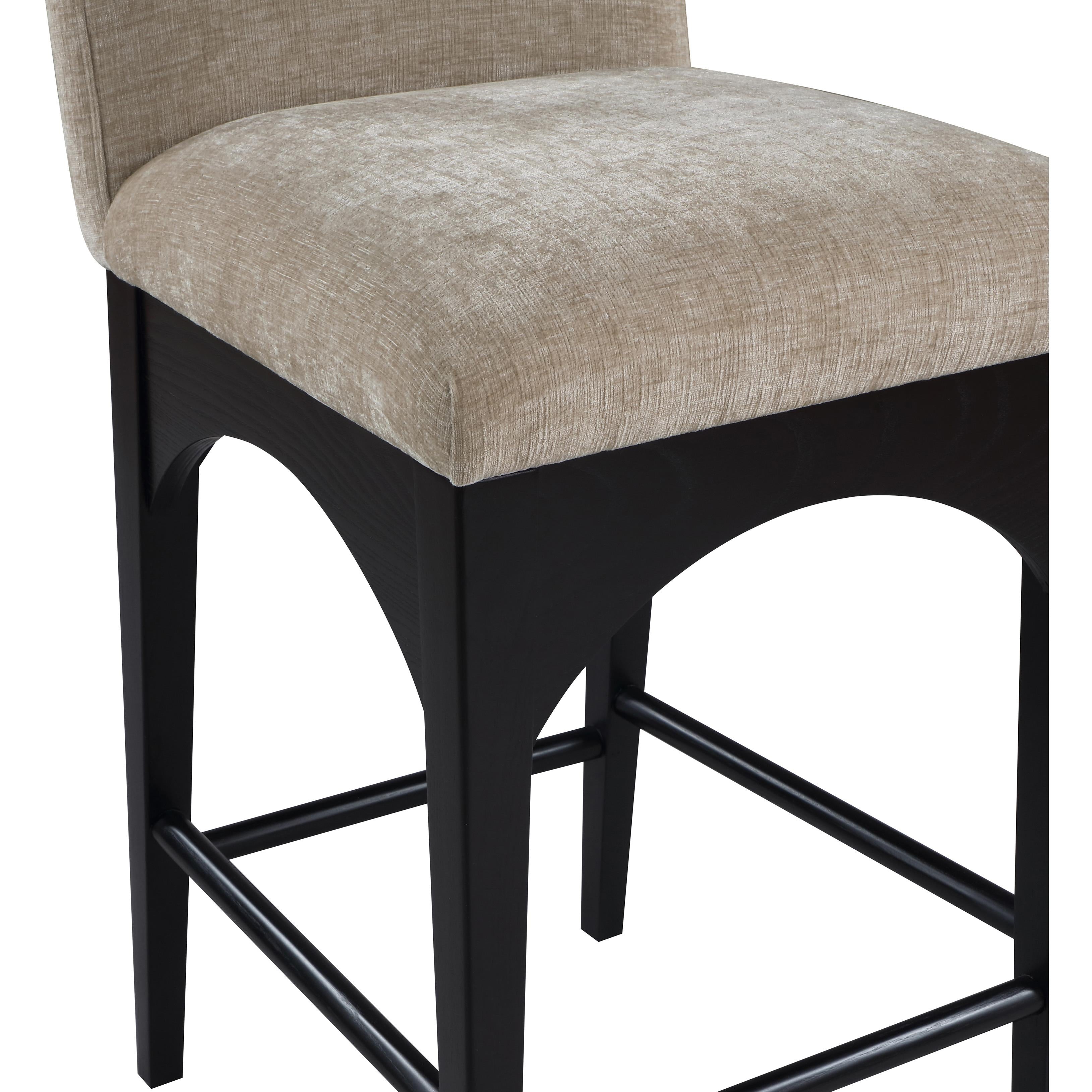 Meridian Waldorf Beige Chenille Fabric Stool