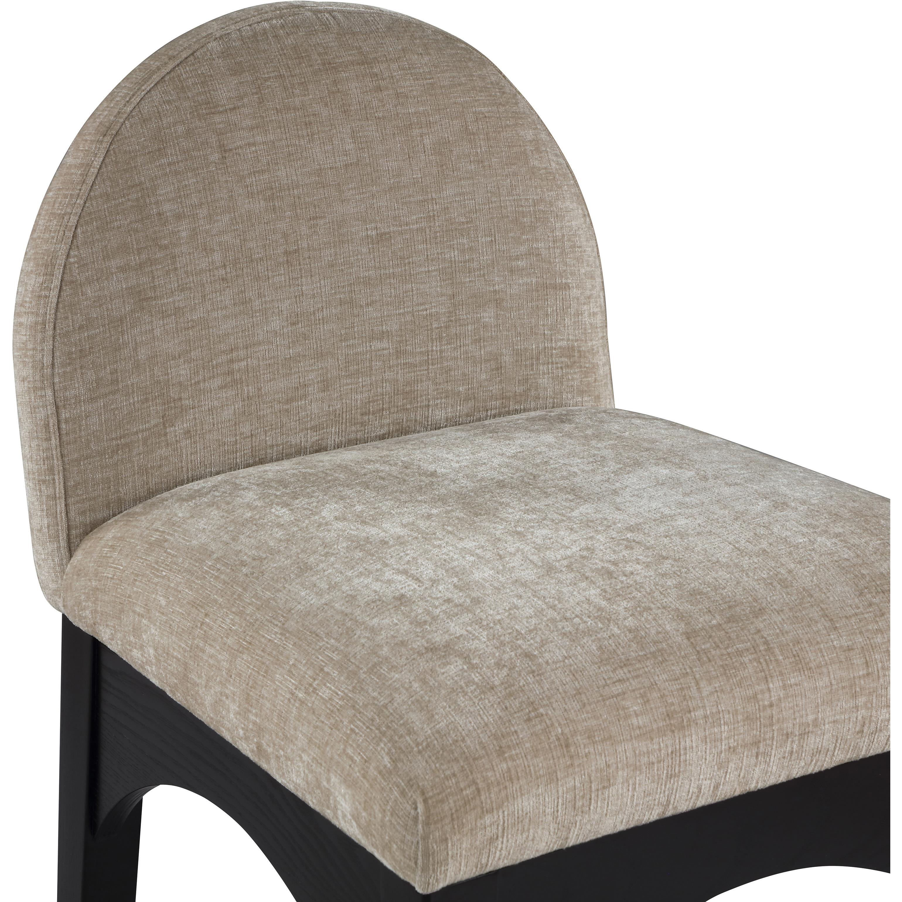 Meridian Waldorf Beige Chenille Fabric Stool