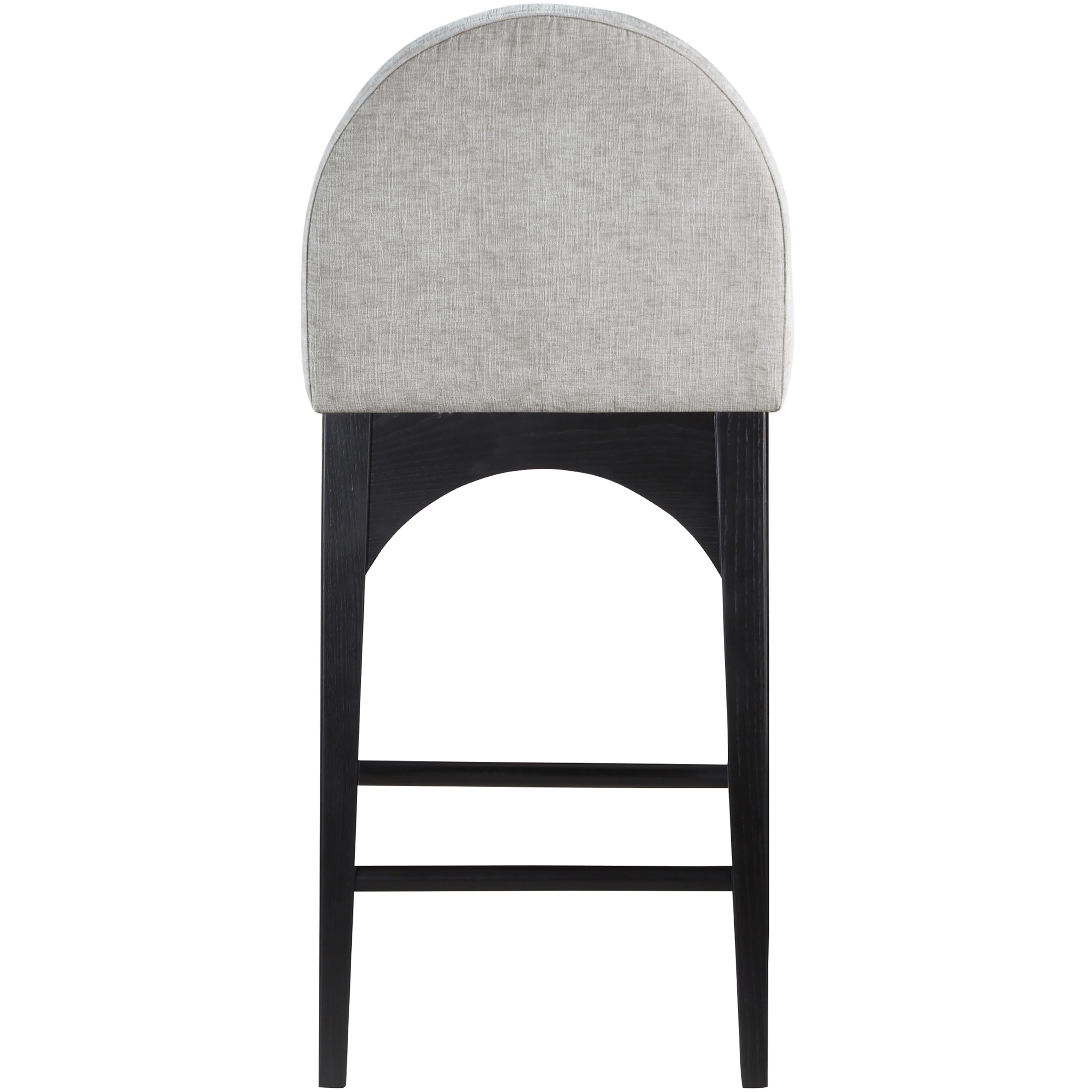 Meridian Waldorf Grey Chenille Fabric Stool