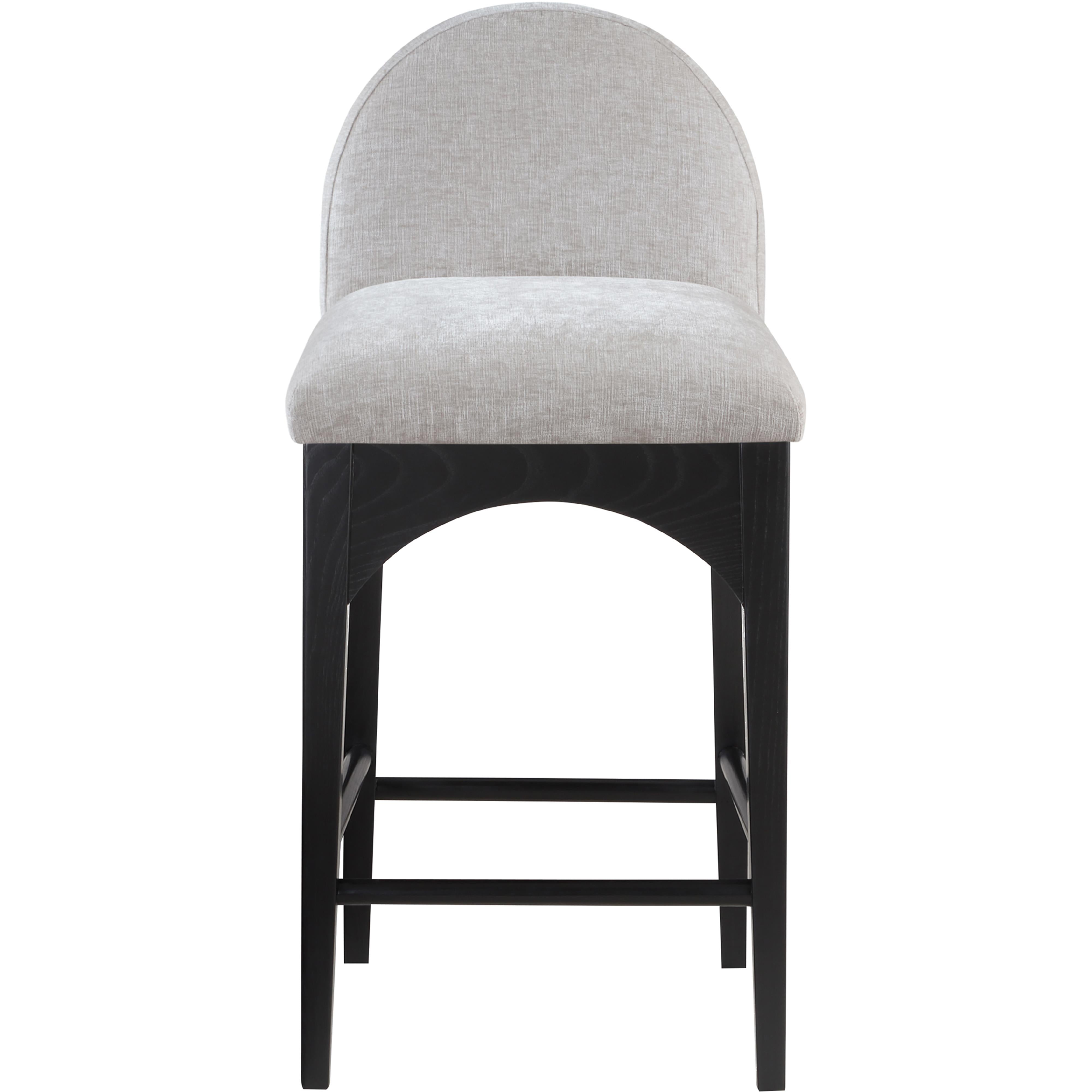 Meridian Waldorf Grey Chenille Fabric Stool