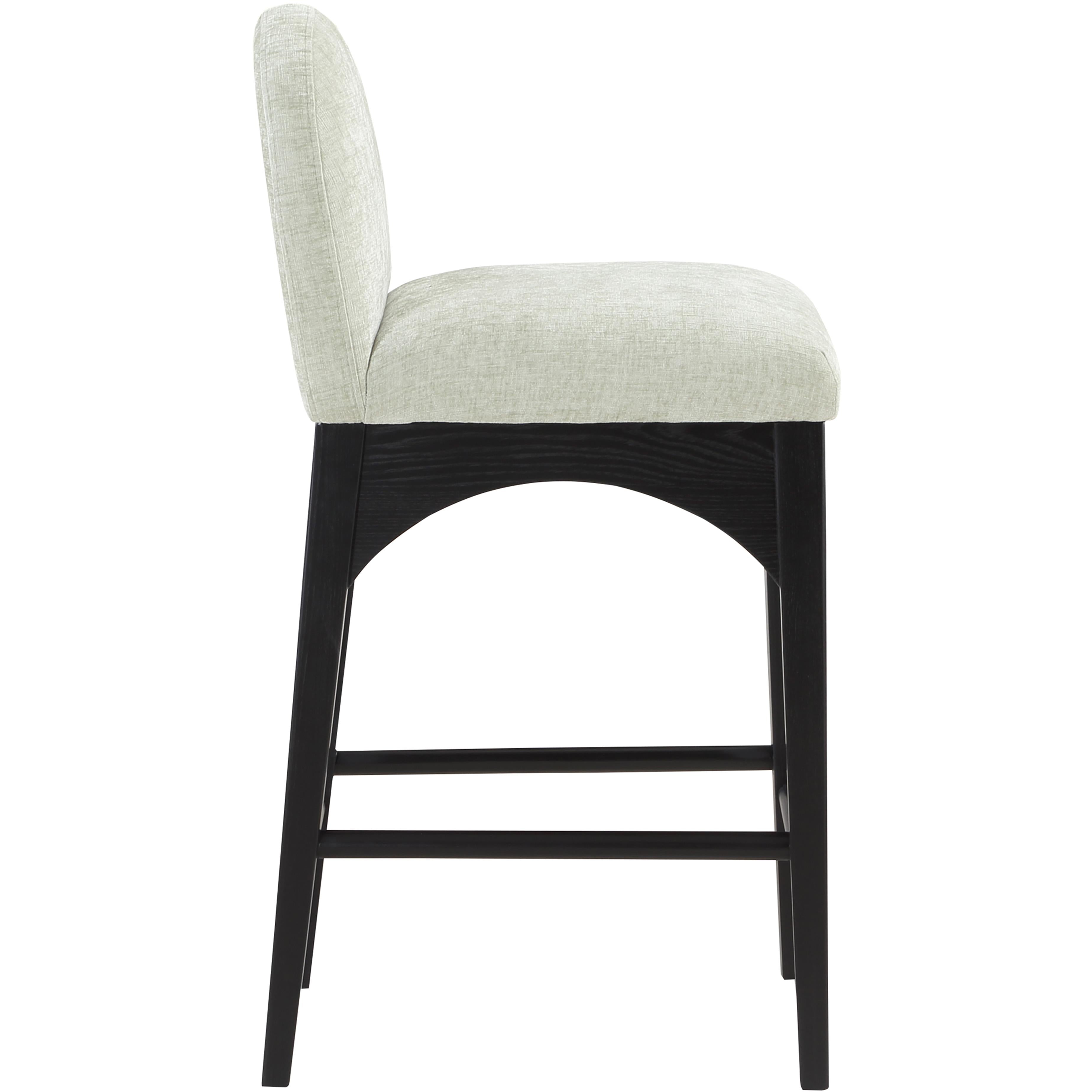 Meridian Waldorf Mint Chenille Fabric Stool