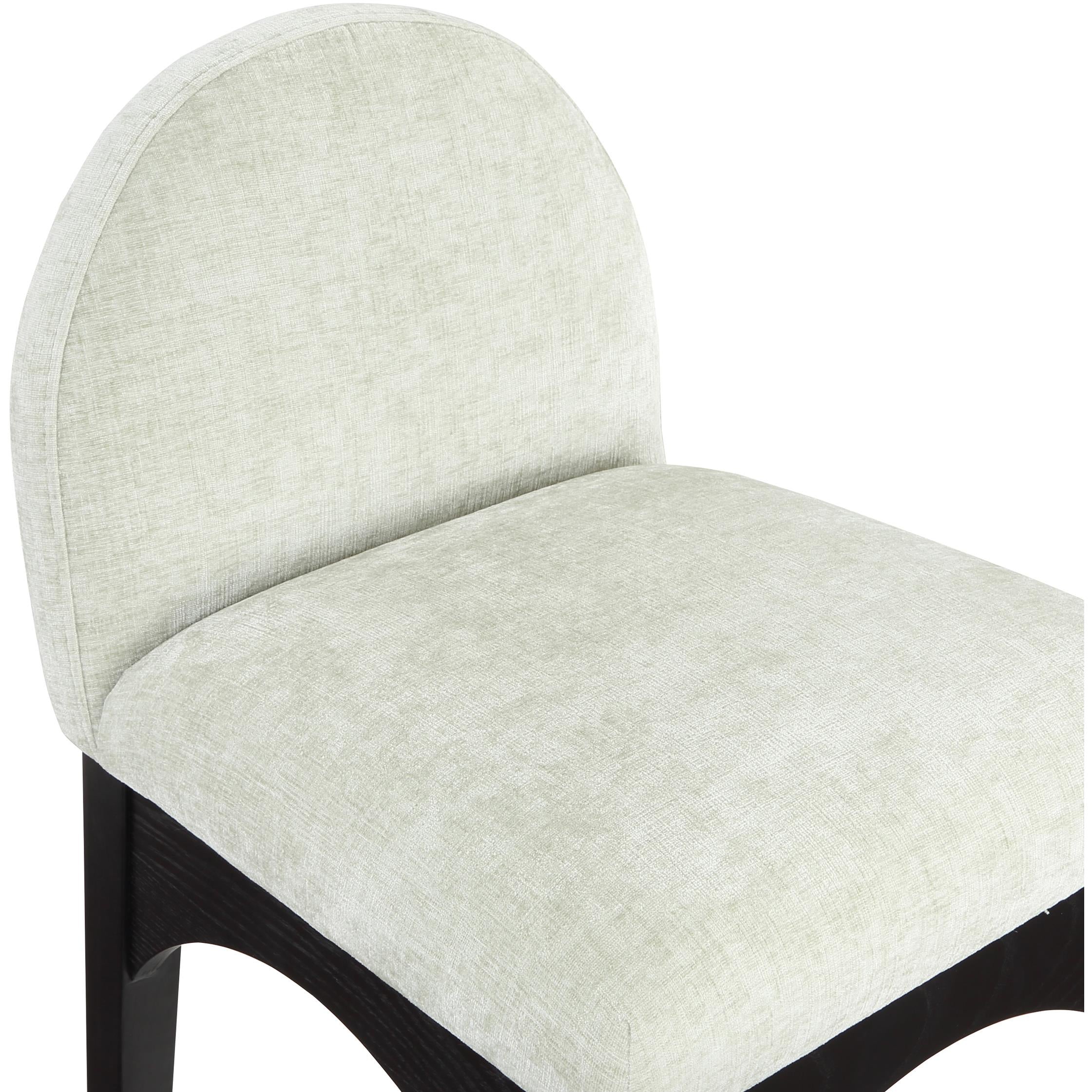 Meridian Waldorf Mint Chenille Fabric Stool