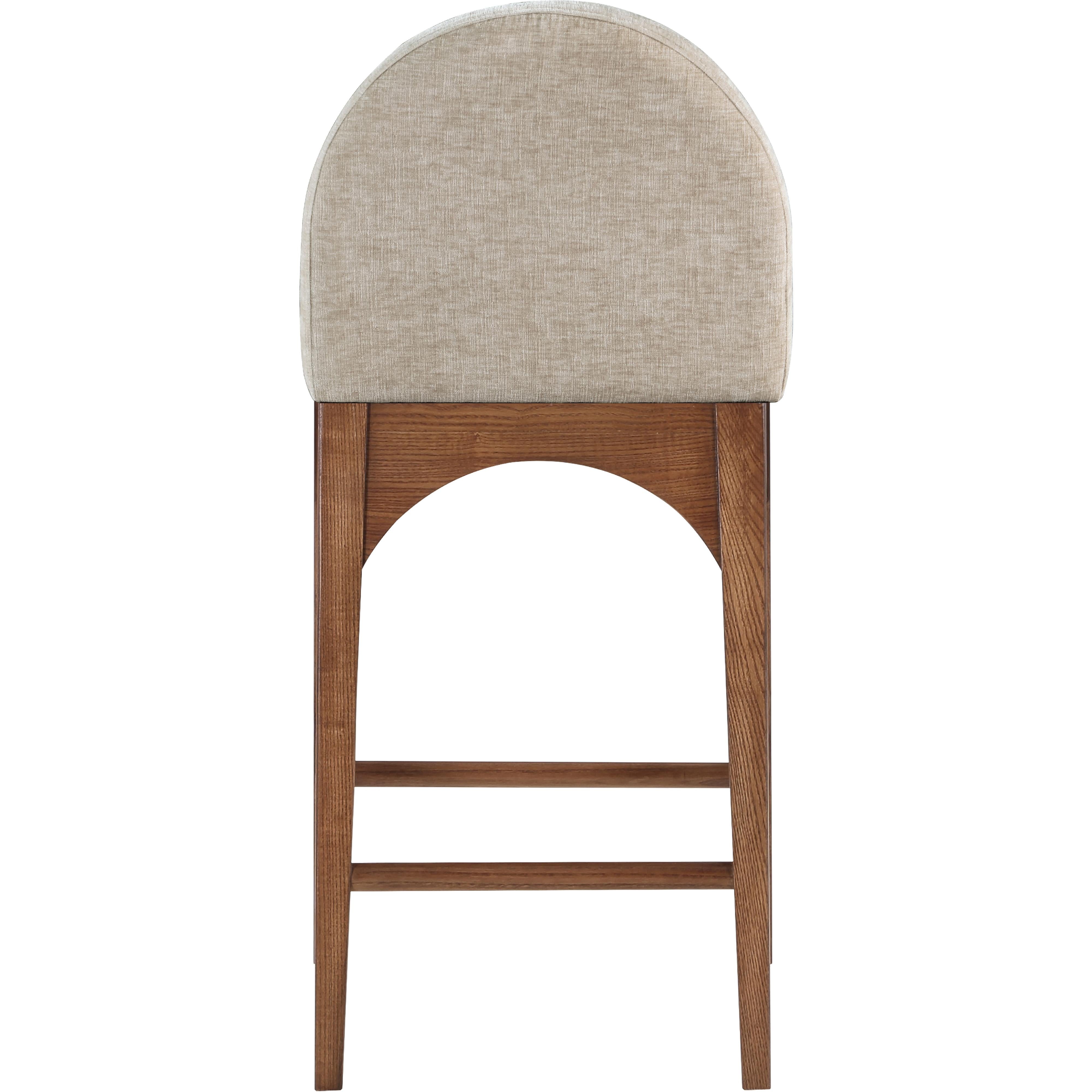 Meridian Waldorf Beige Chenille Fabric Stool