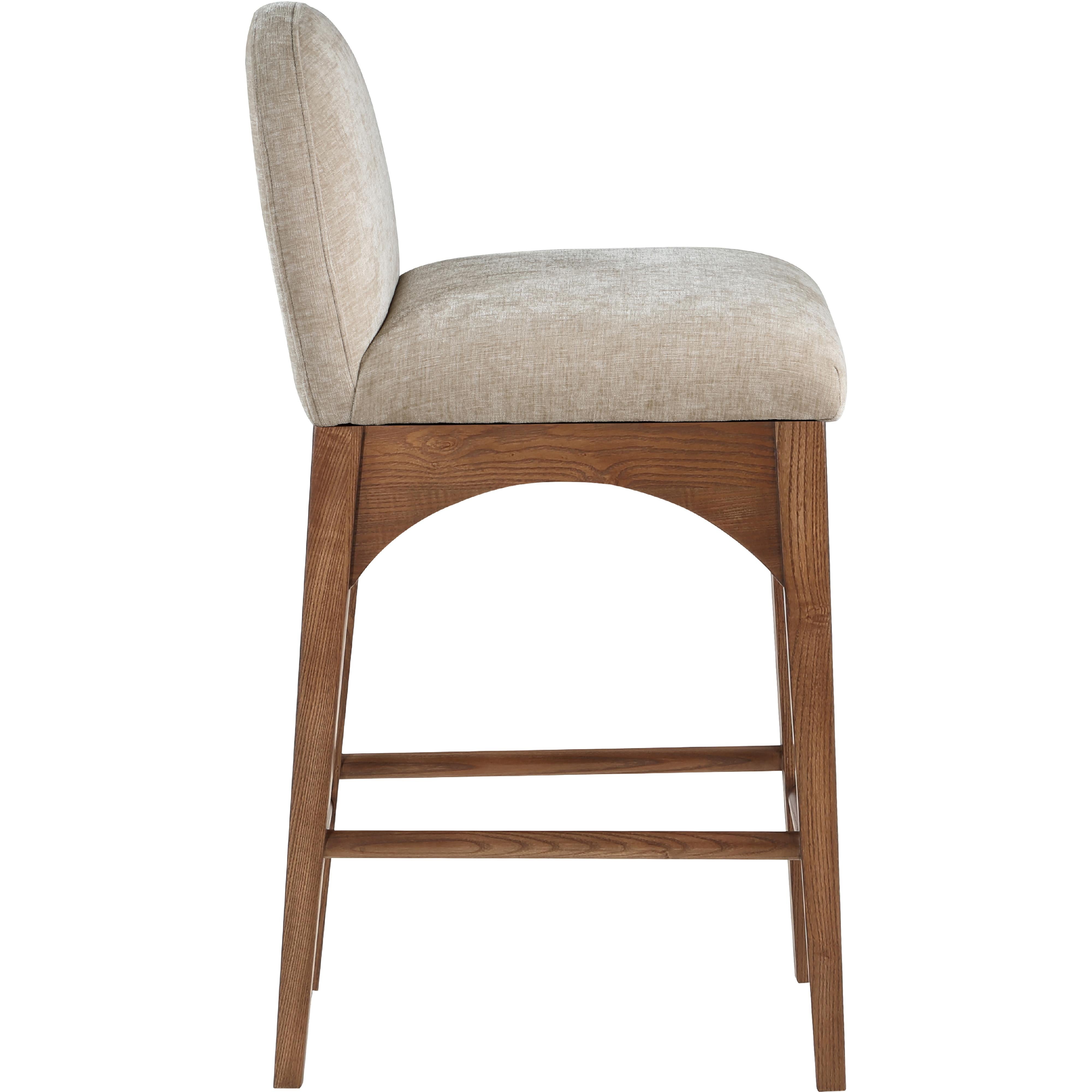 Meridian Waldorf Beige Chenille Fabric Stool