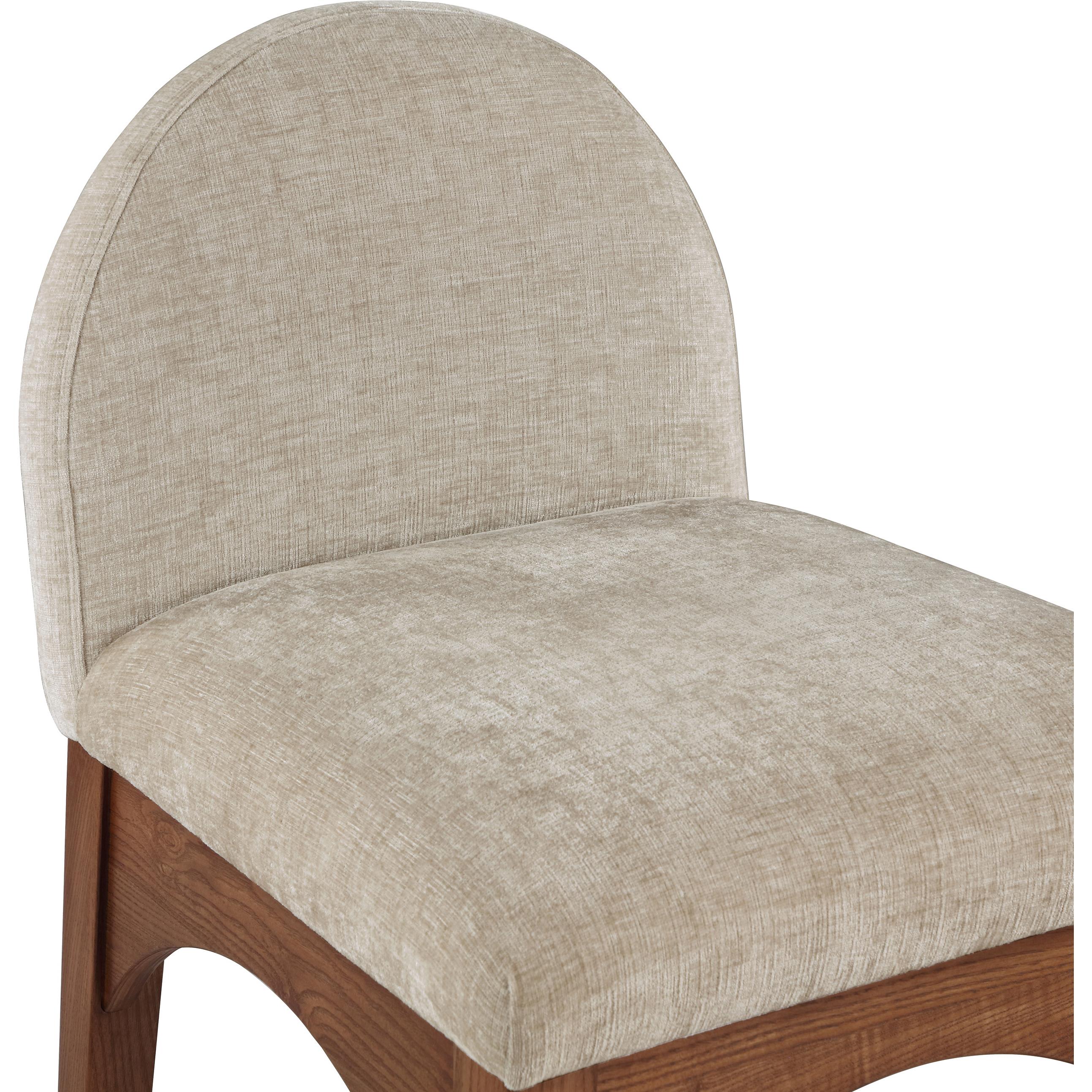 Meridian Waldorf Beige Chenille Fabric Stool