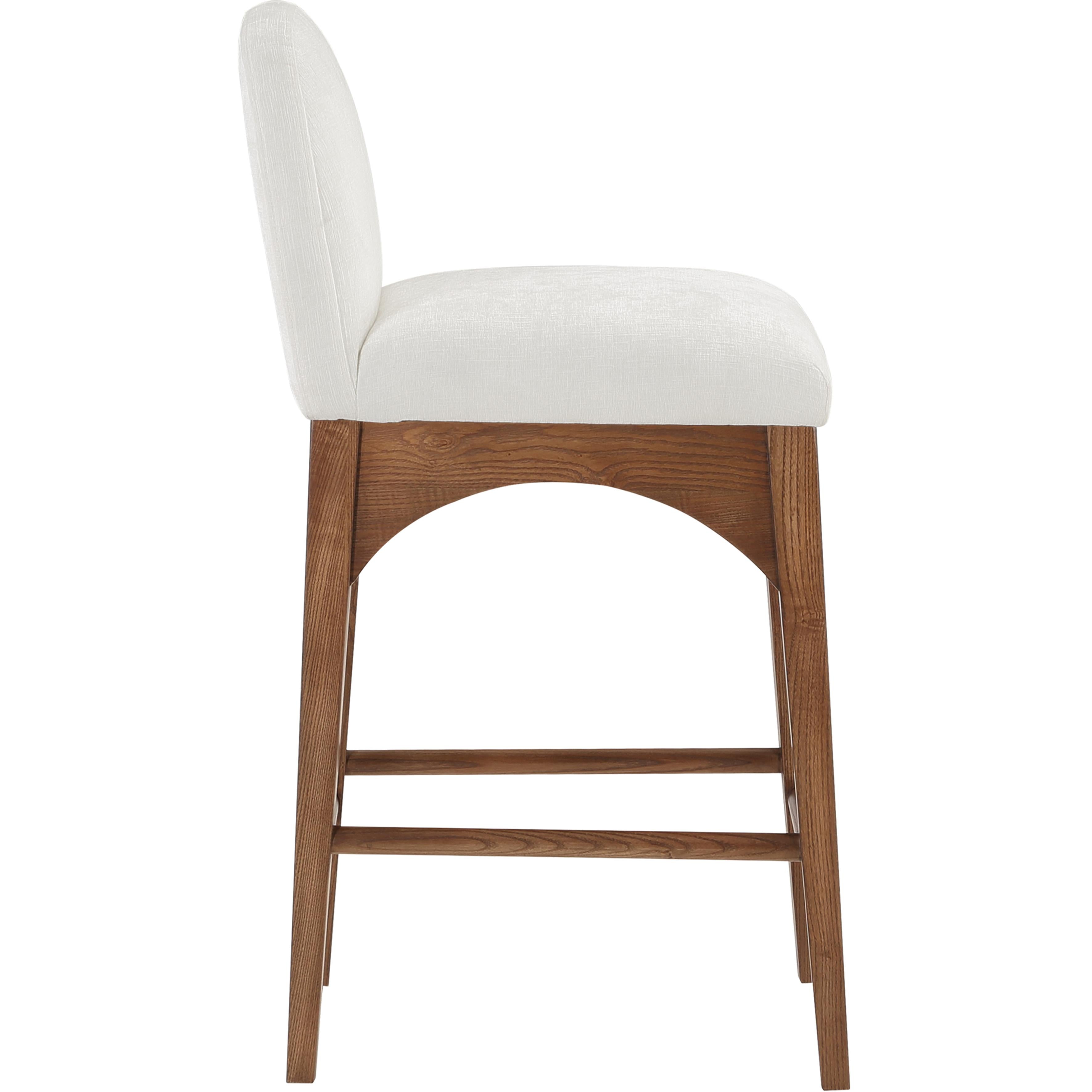 Meridian Waldorf Cream Chenille Fabric Stool