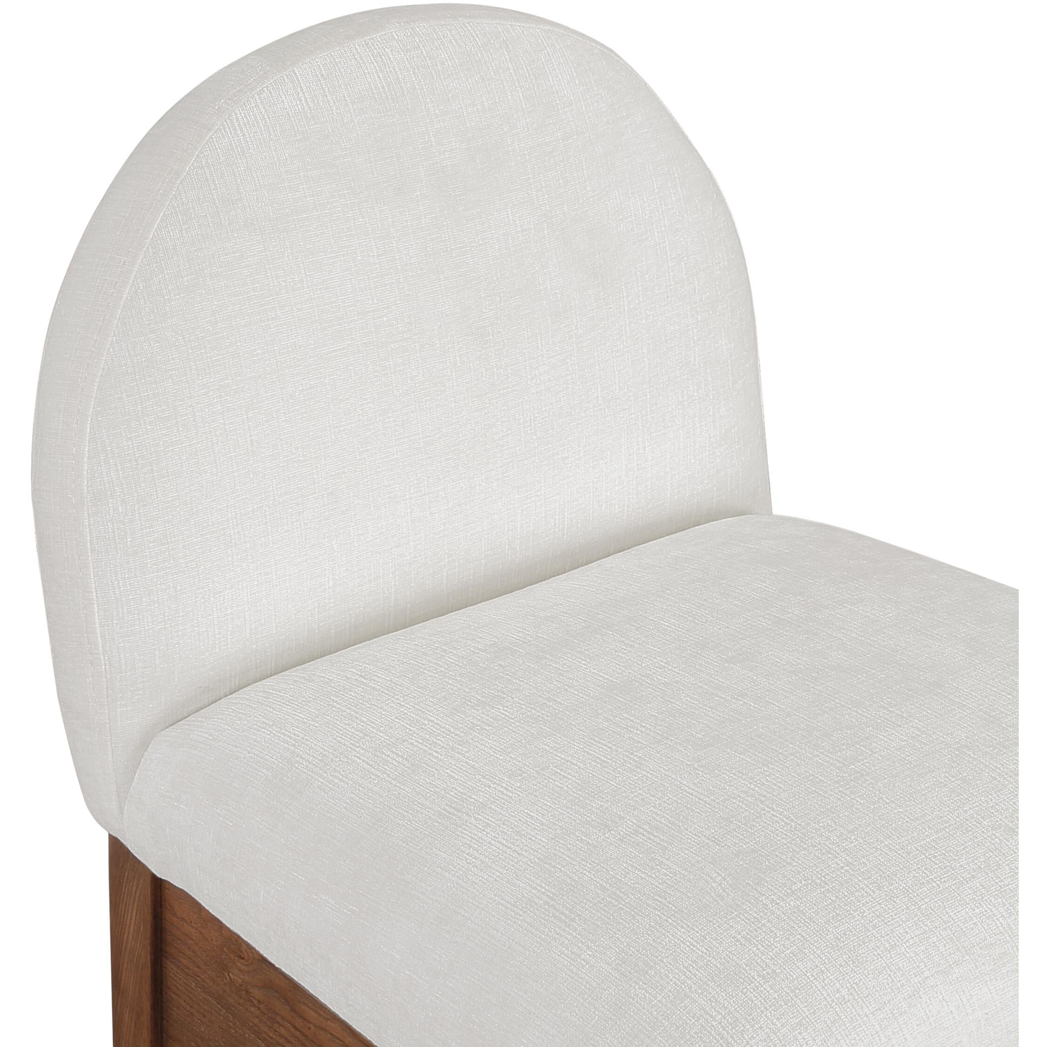 Meridian Waldorf Cream Chenille Fabric Stool