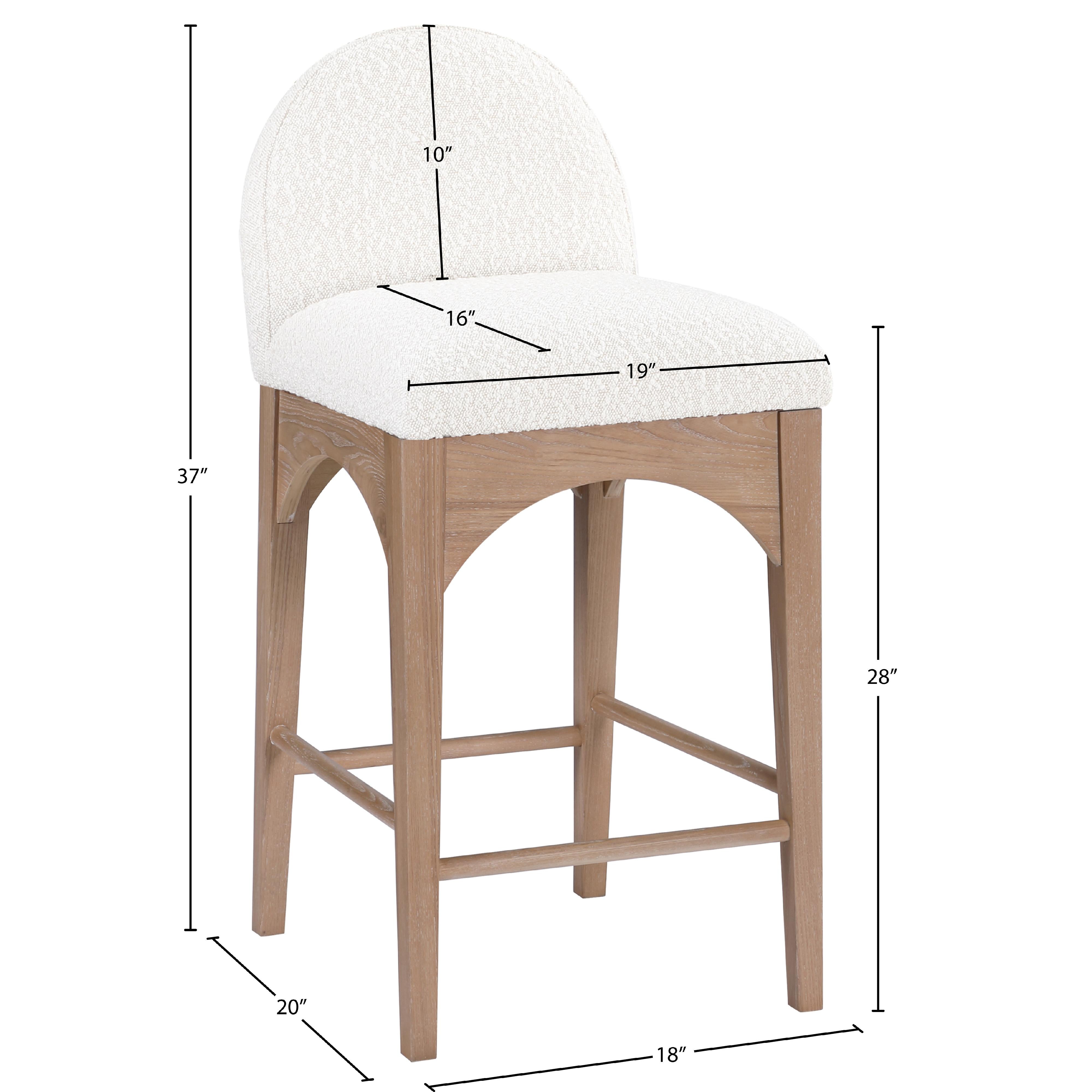 Meridian Waldorf Cream Boucle Fabric Stool