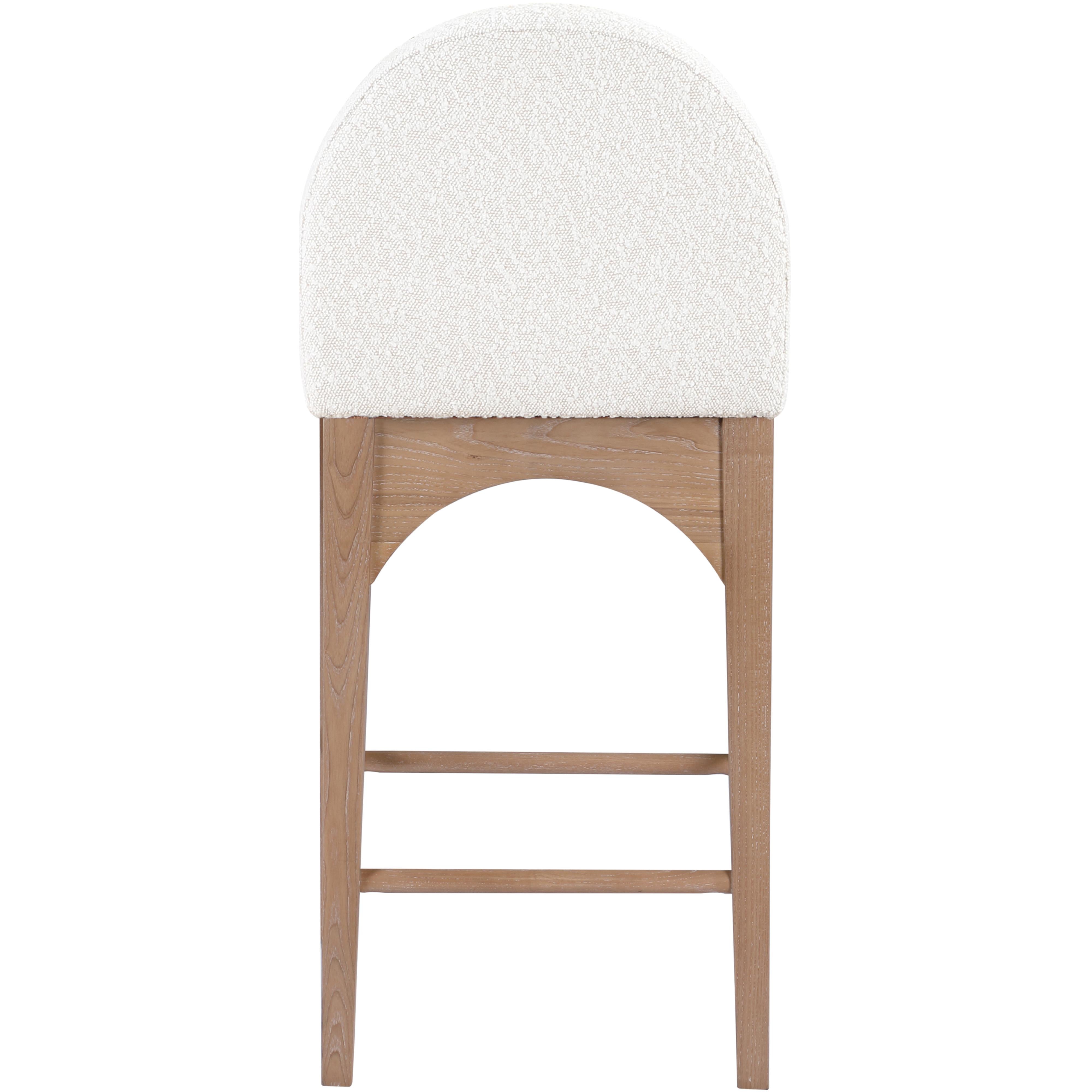 Meridian Waldorf Cream Boucle Fabric Stool