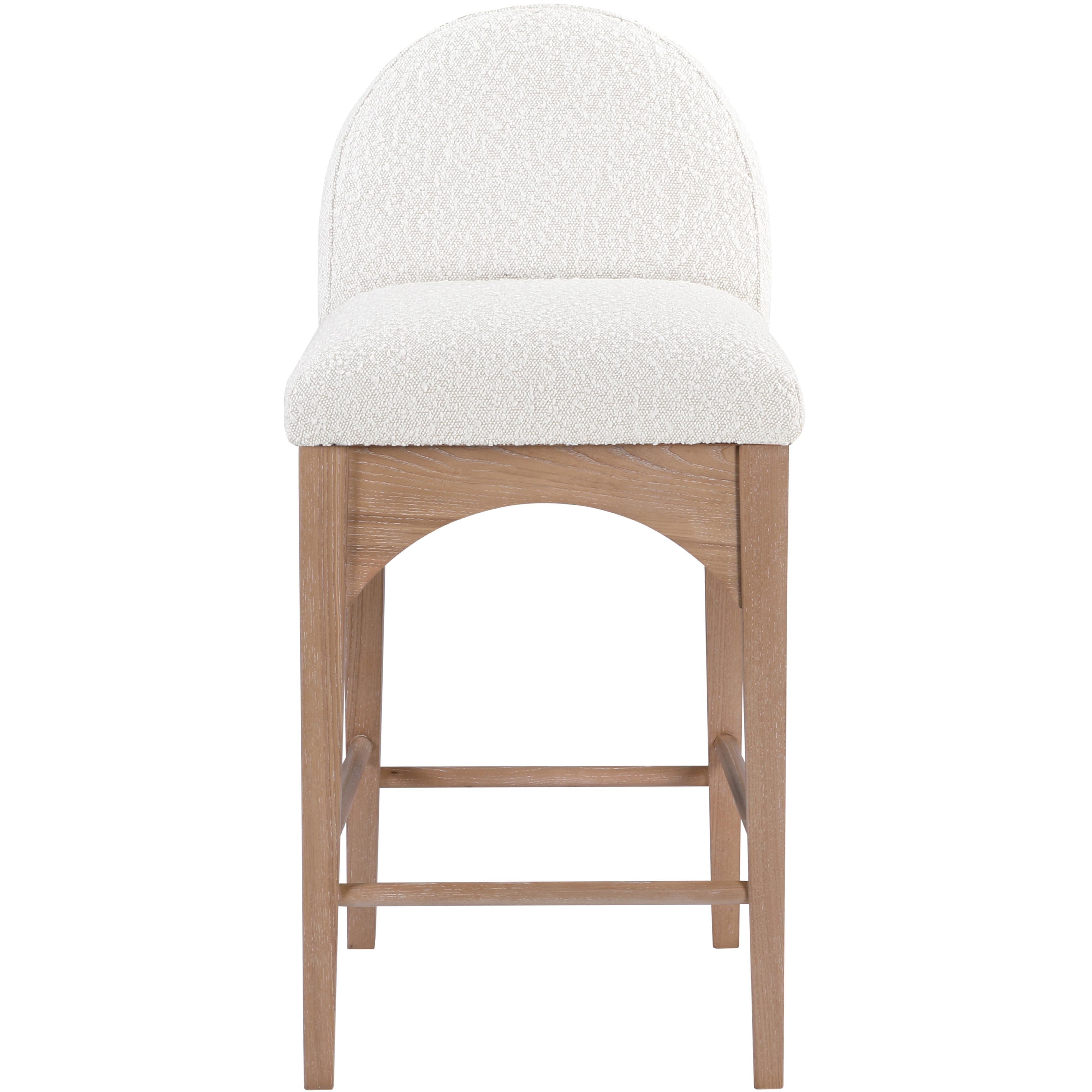 Meridian Waldorf Cream Boucle Fabric Stool