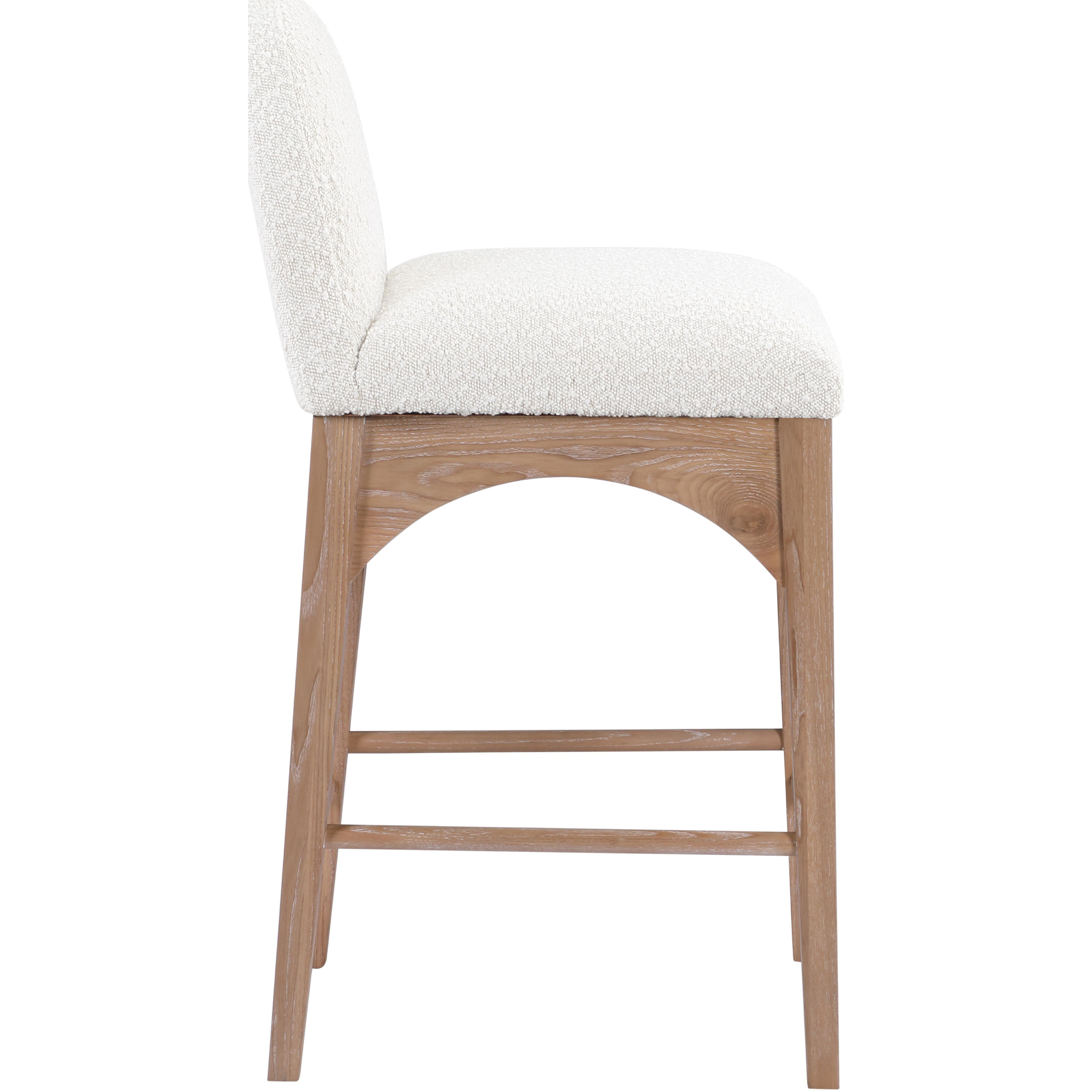 Meridian Waldorf Cream Boucle Fabric Stool