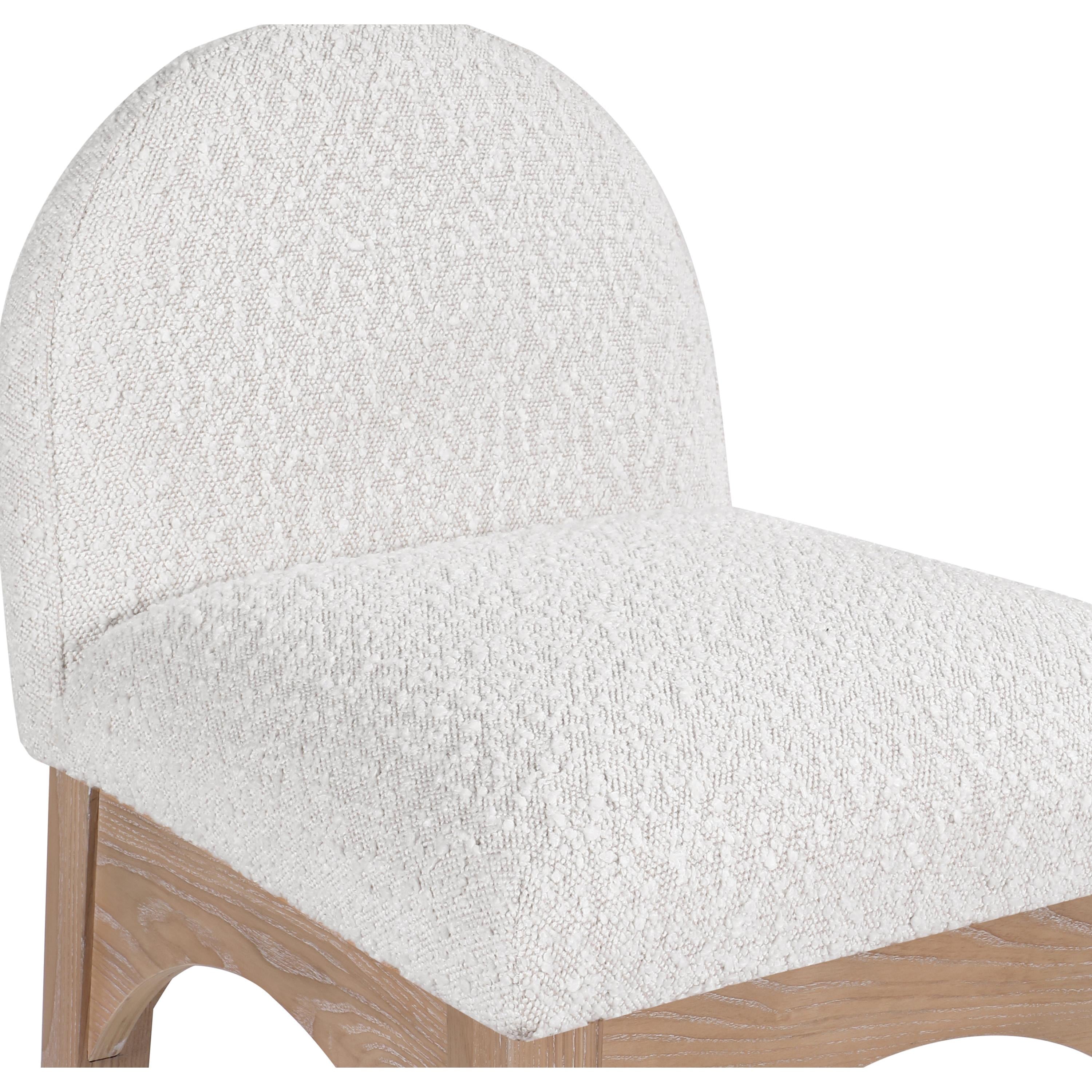 Meridian Waldorf Cream Boucle Fabric Stool