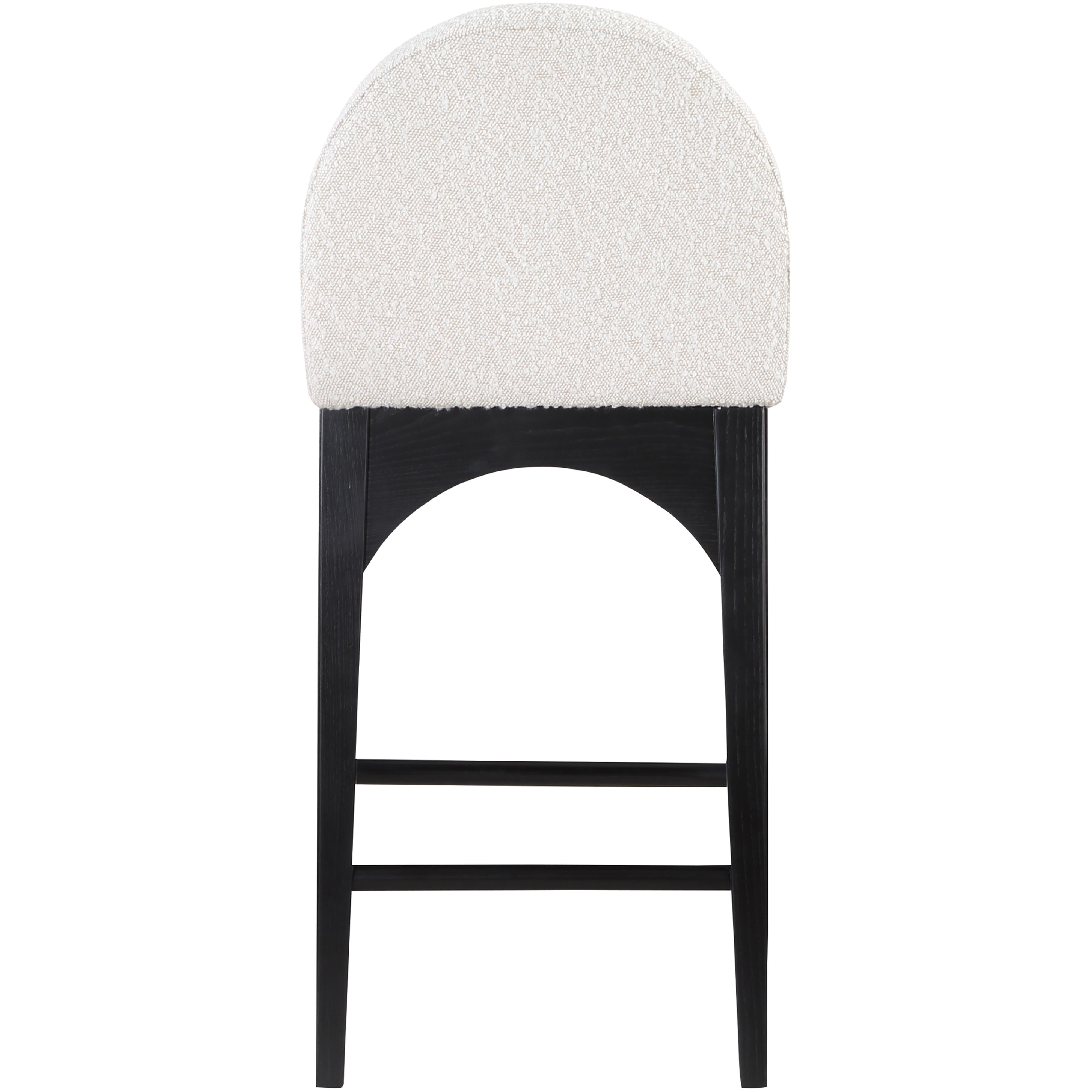 Meridian Waldorf Cream Boucle Fabric Stool