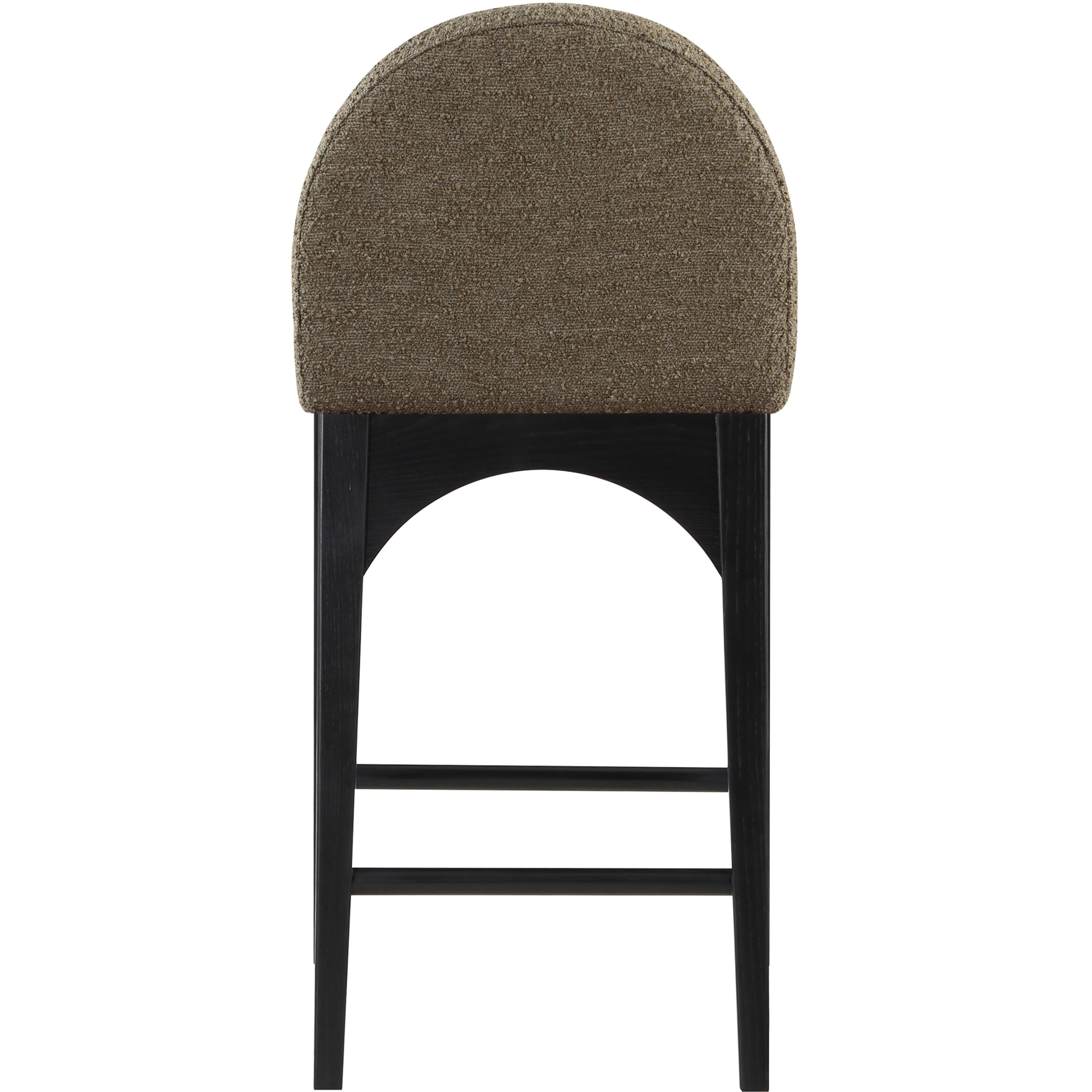 Meridian Waldorf Olive Boucle Fabric Stool