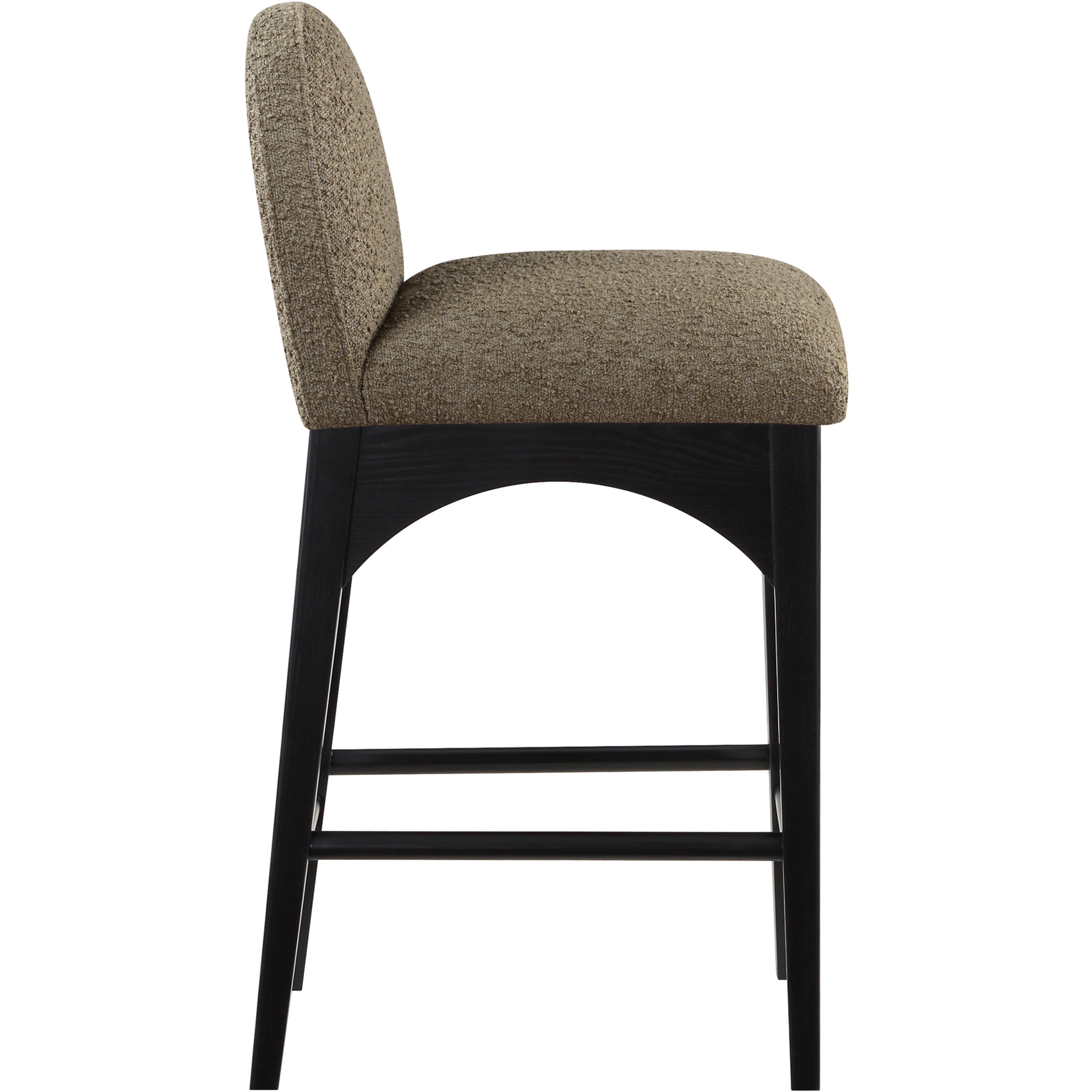 Meridian Waldorf Olive Boucle Fabric Stool