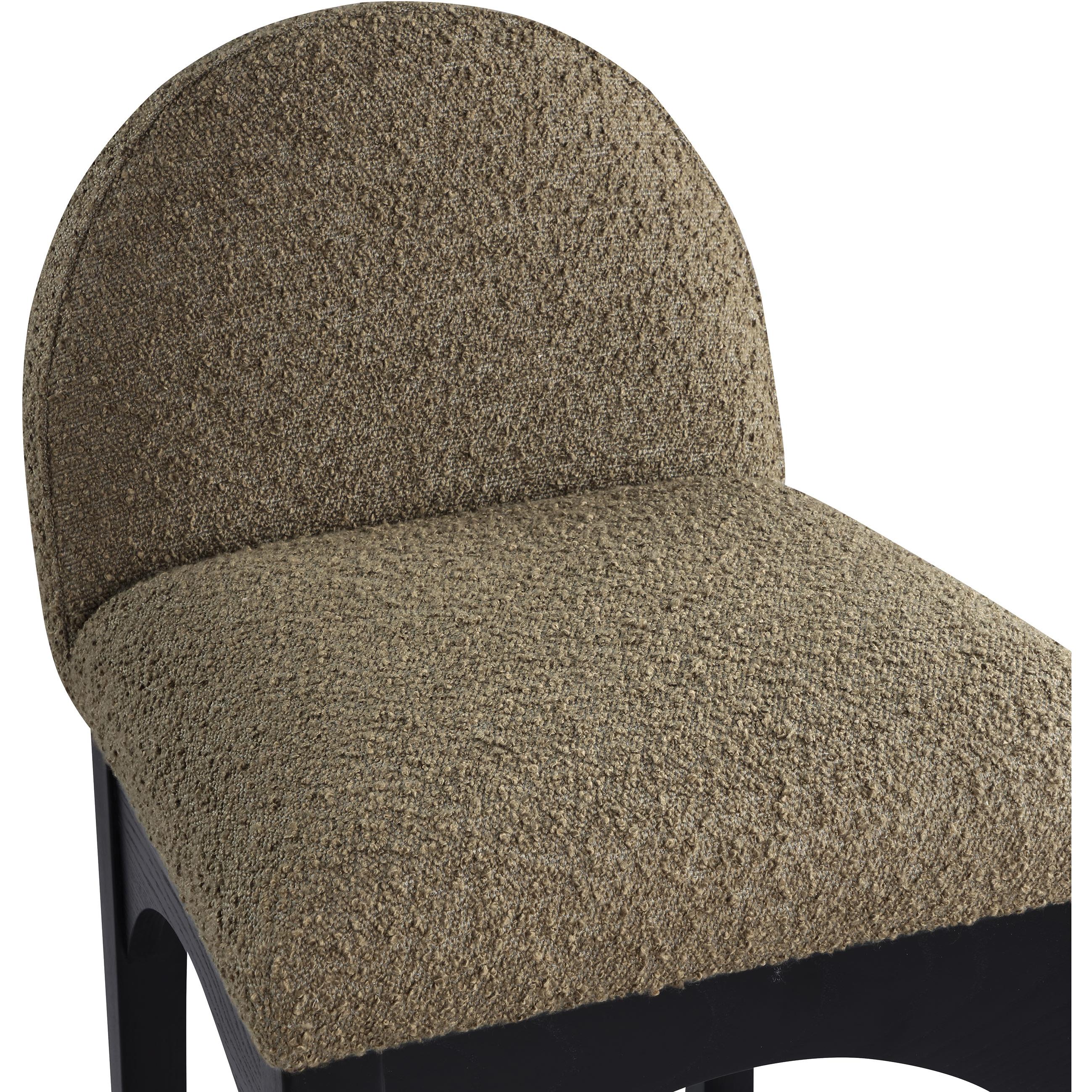 Meridian Waldorf Olive Boucle Fabric Stool