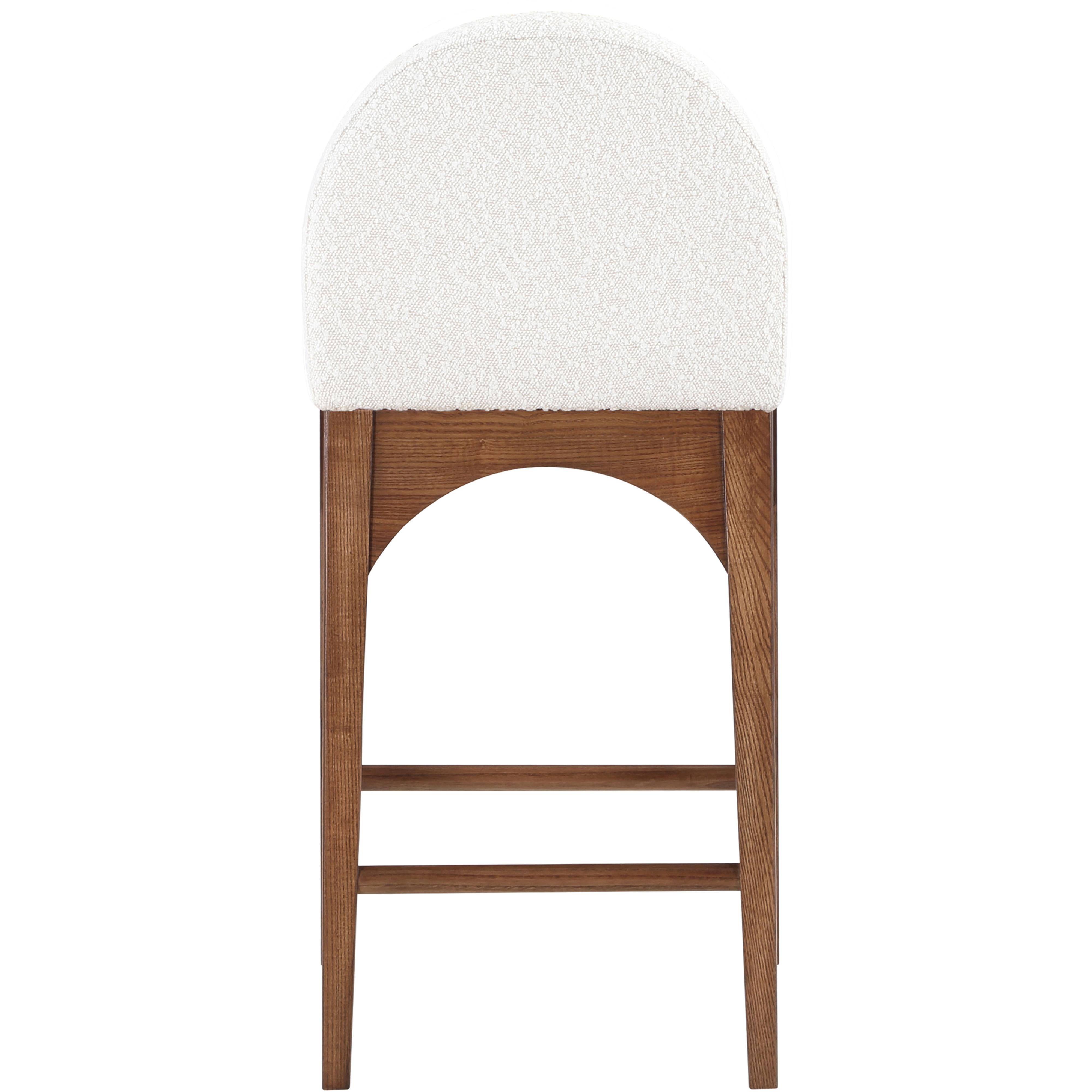 Meridian Waldorf Cream Boucle Fabric Stool