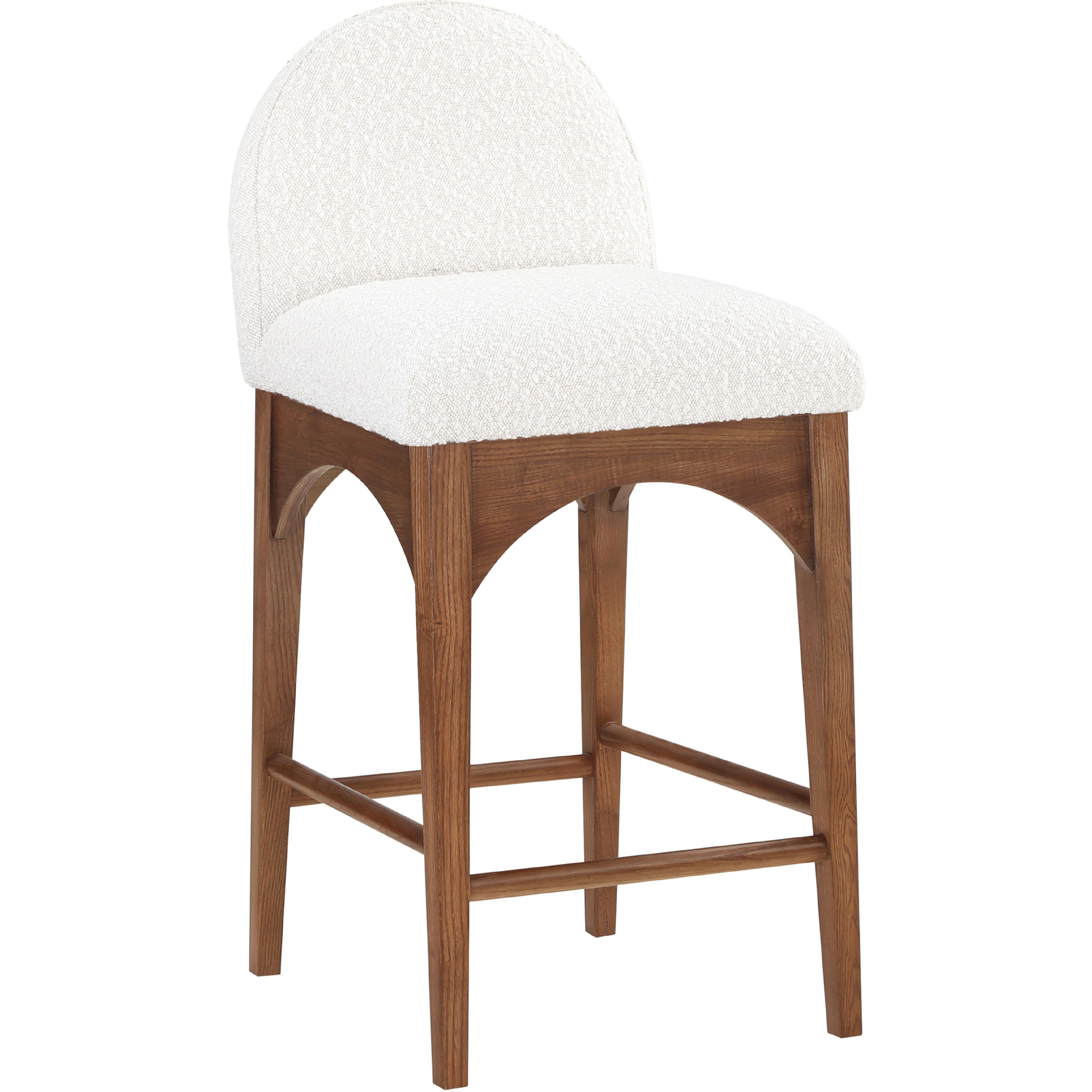 Meridian Waldorf Cream Boucle Fabric Stool