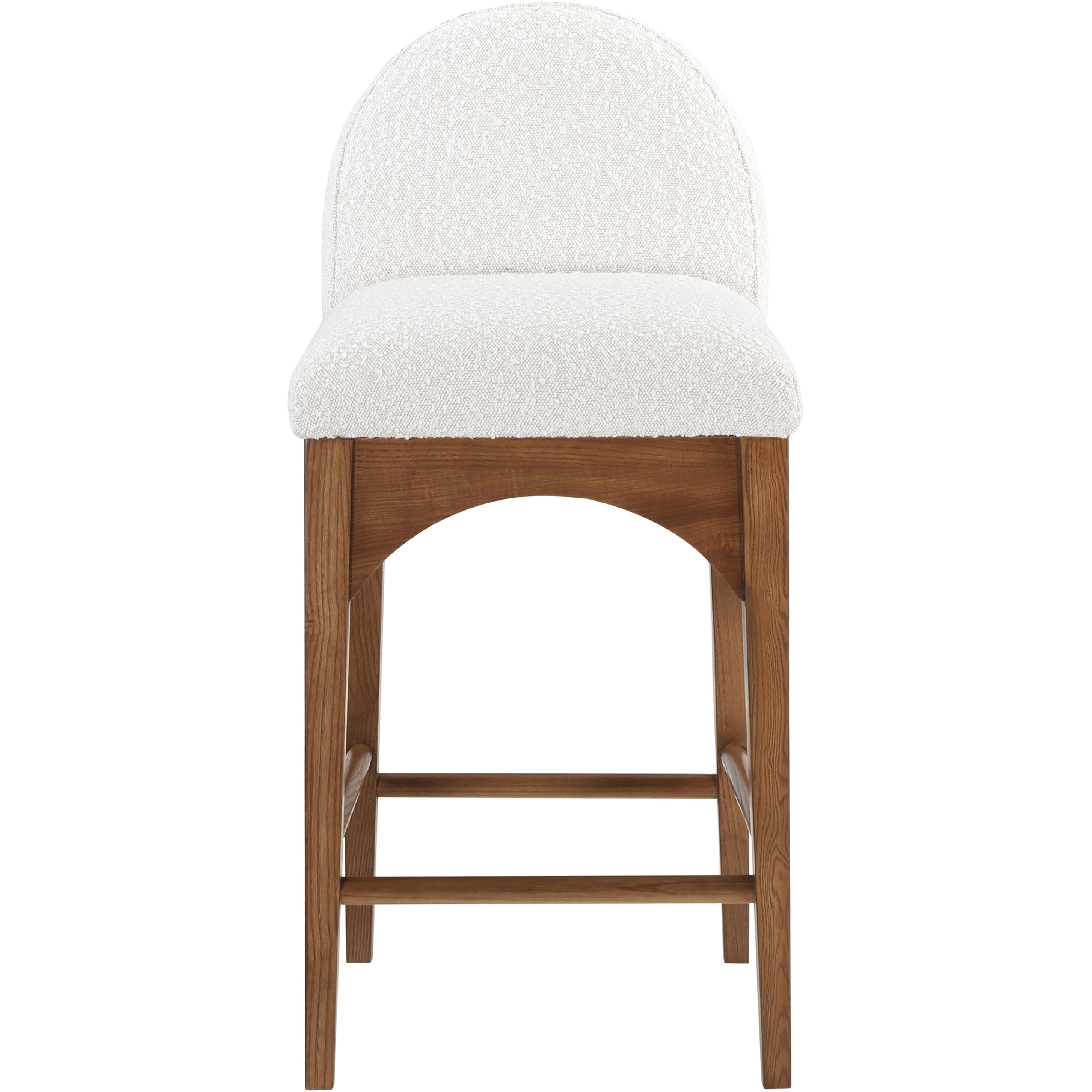 Meridian Waldorf Cream Boucle Fabric Stool