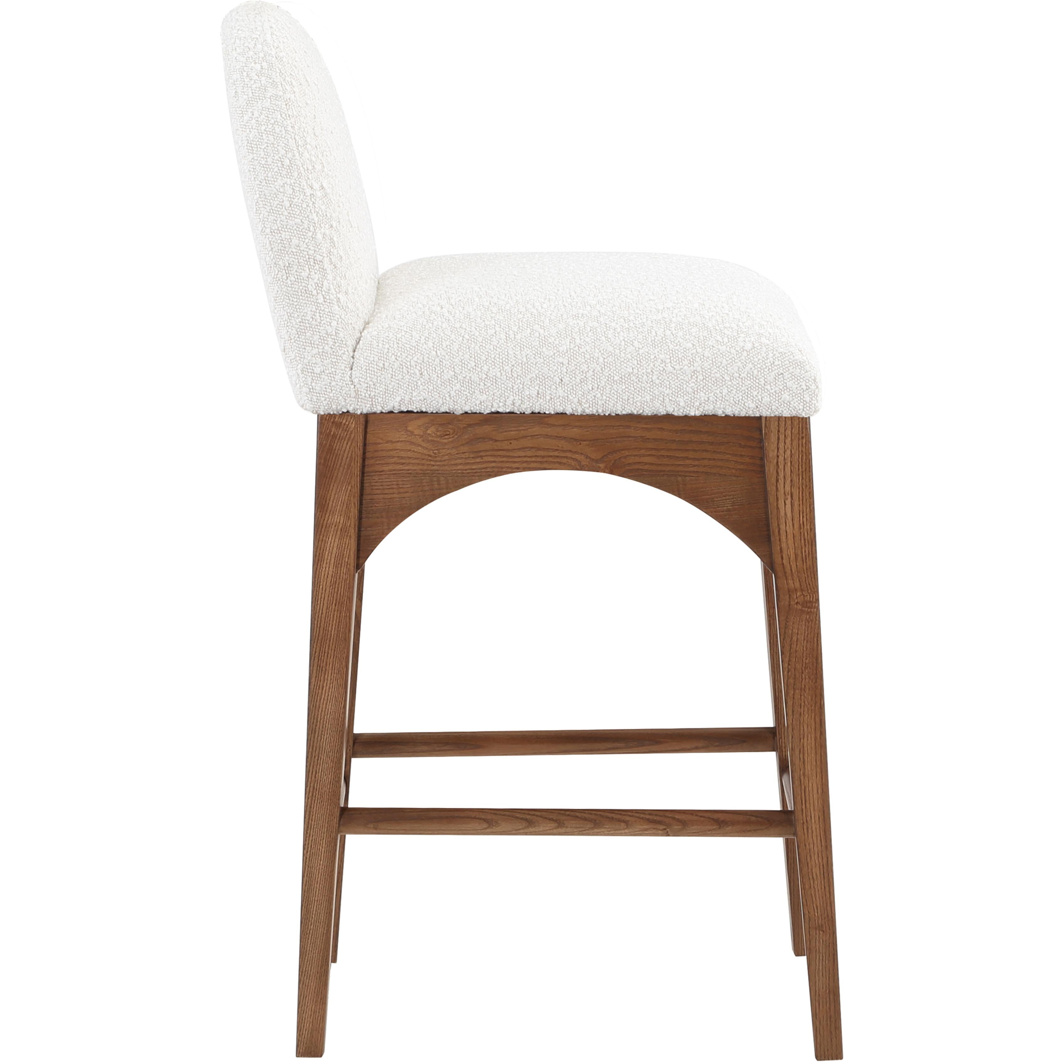 Meridian Waldorf Cream Boucle Fabric Stool