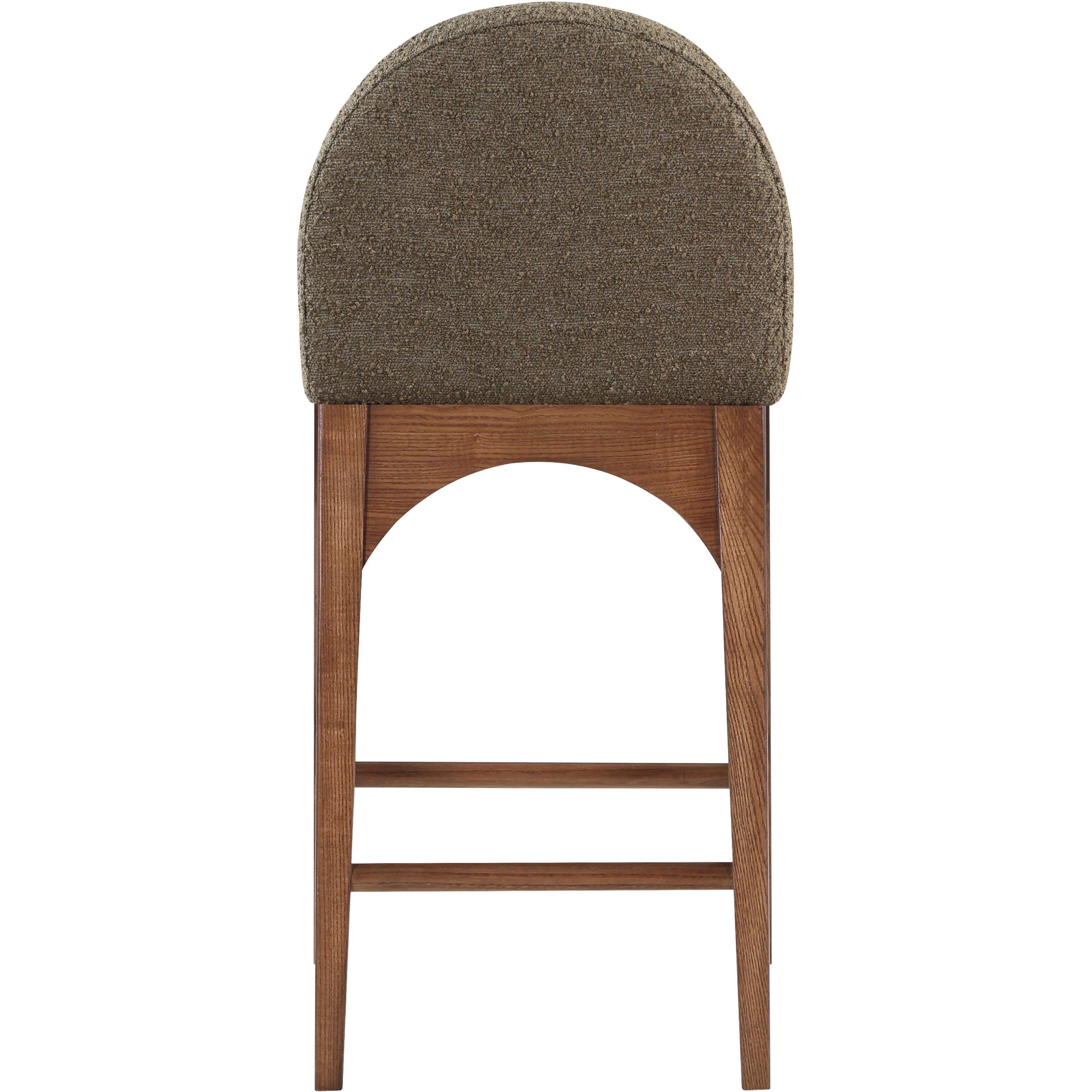 Meridian Waldorf Olive Boucle Fabric Stool