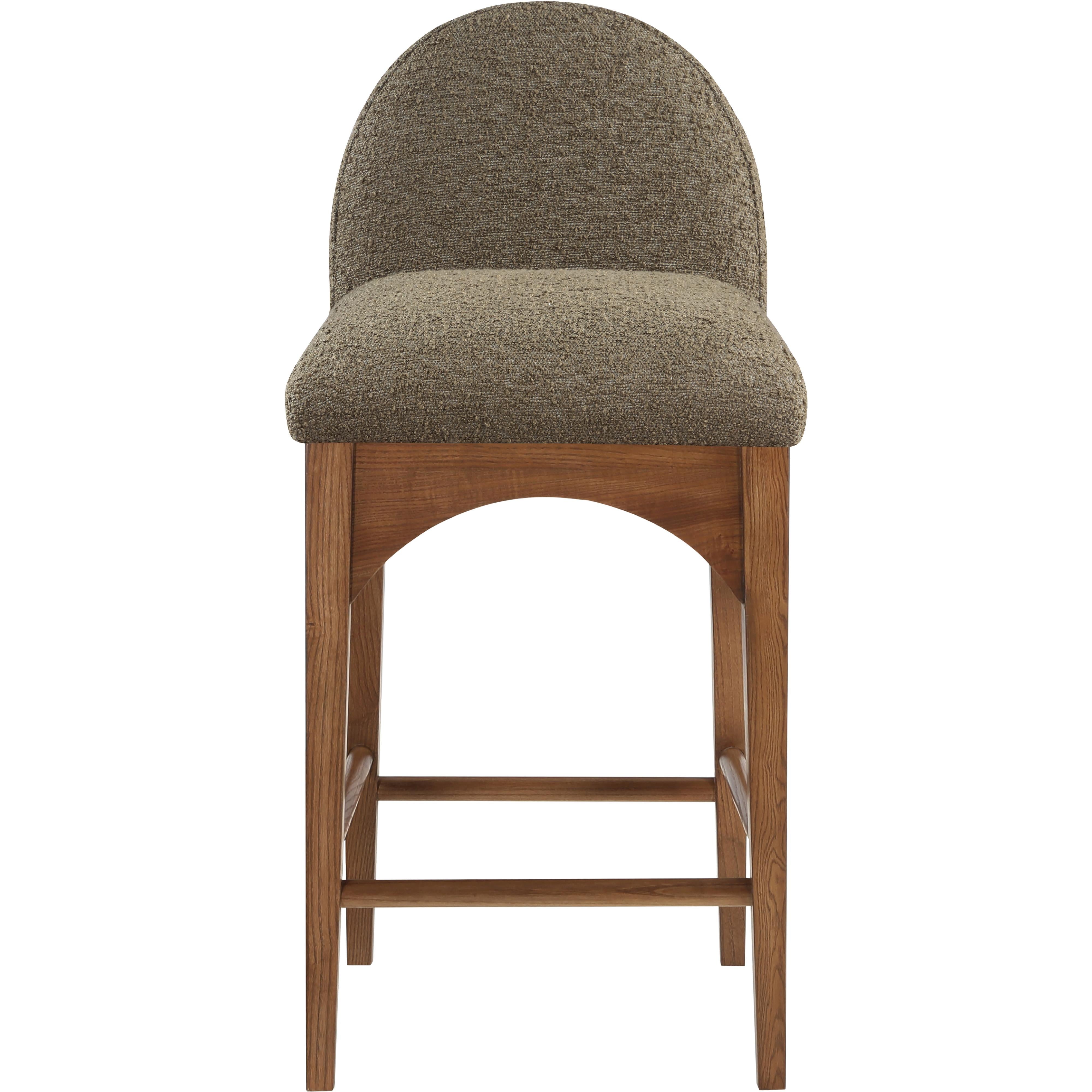 Meridian Waldorf Olive Boucle Fabric Stool