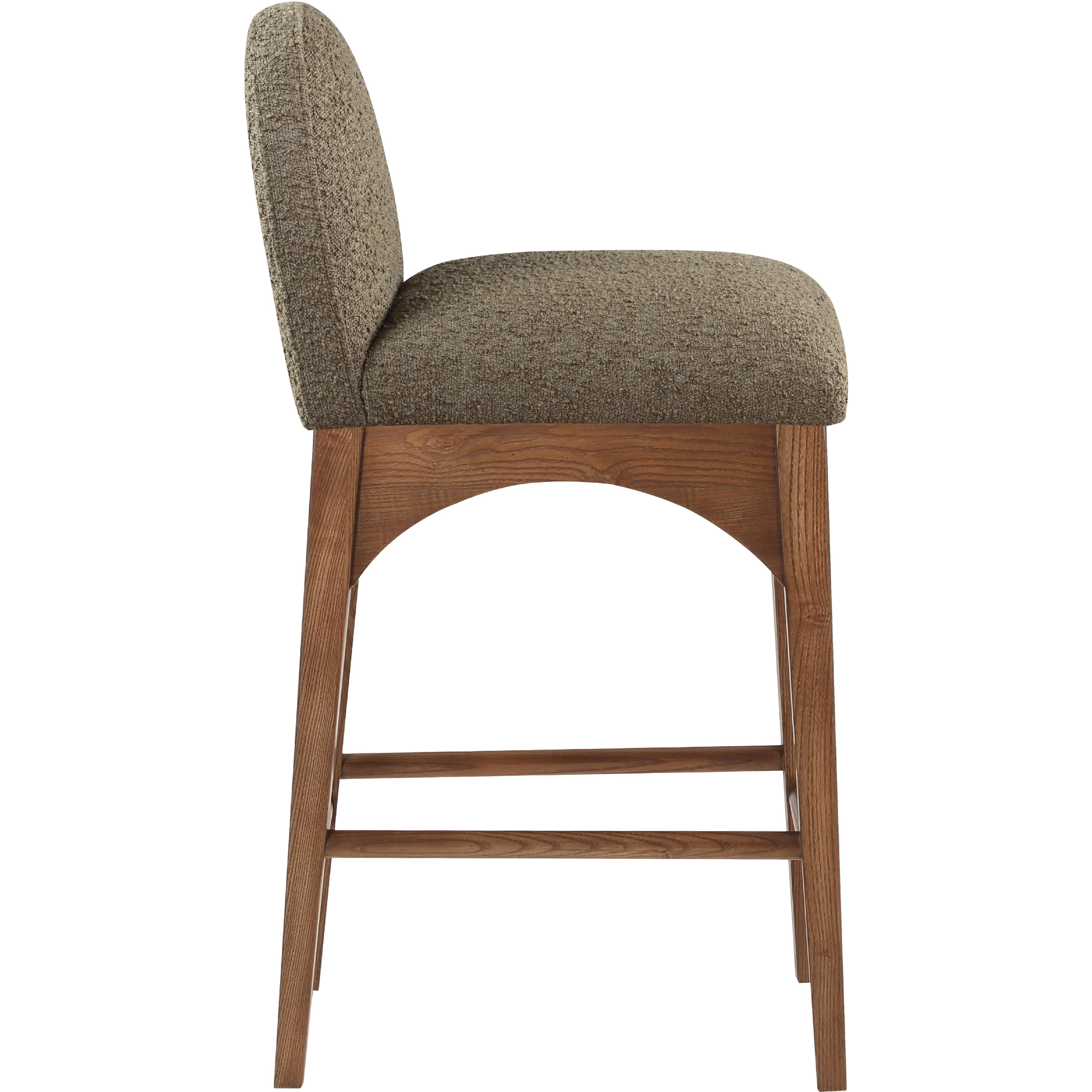 Meridian Waldorf Olive Boucle Fabric Stool