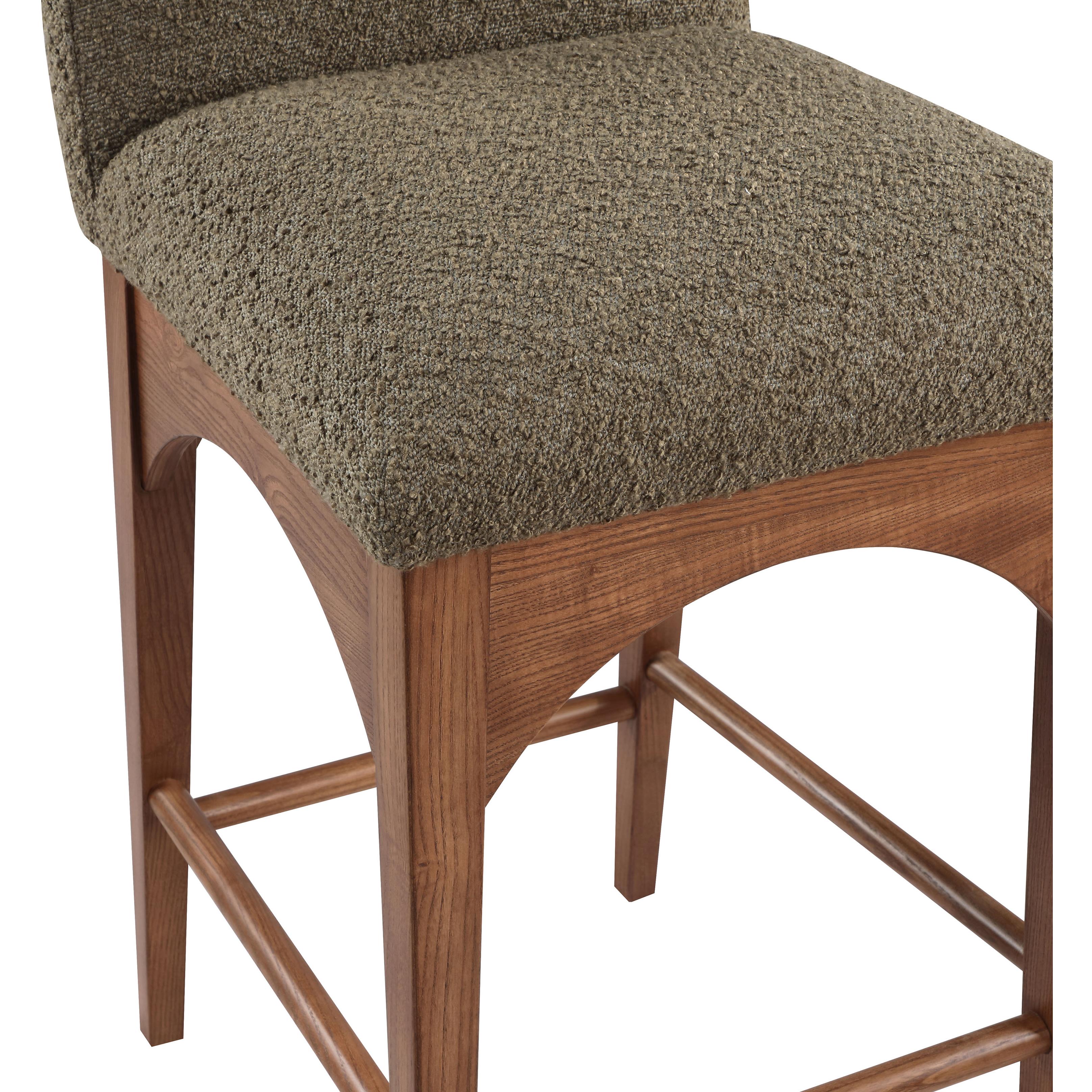 Meridian Waldorf Olive Boucle Fabric Stool