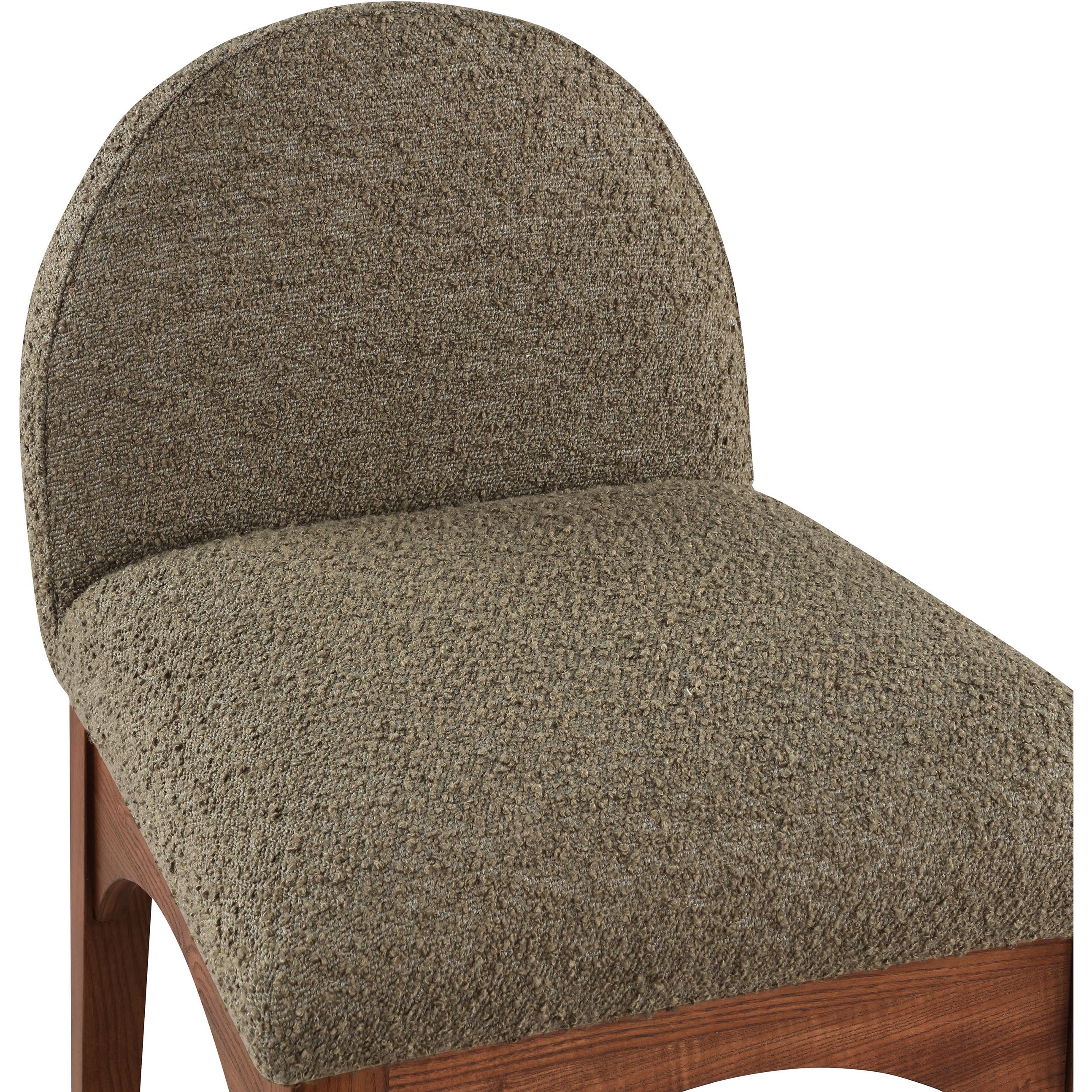 Meridian Waldorf Olive Boucle Fabric Stool