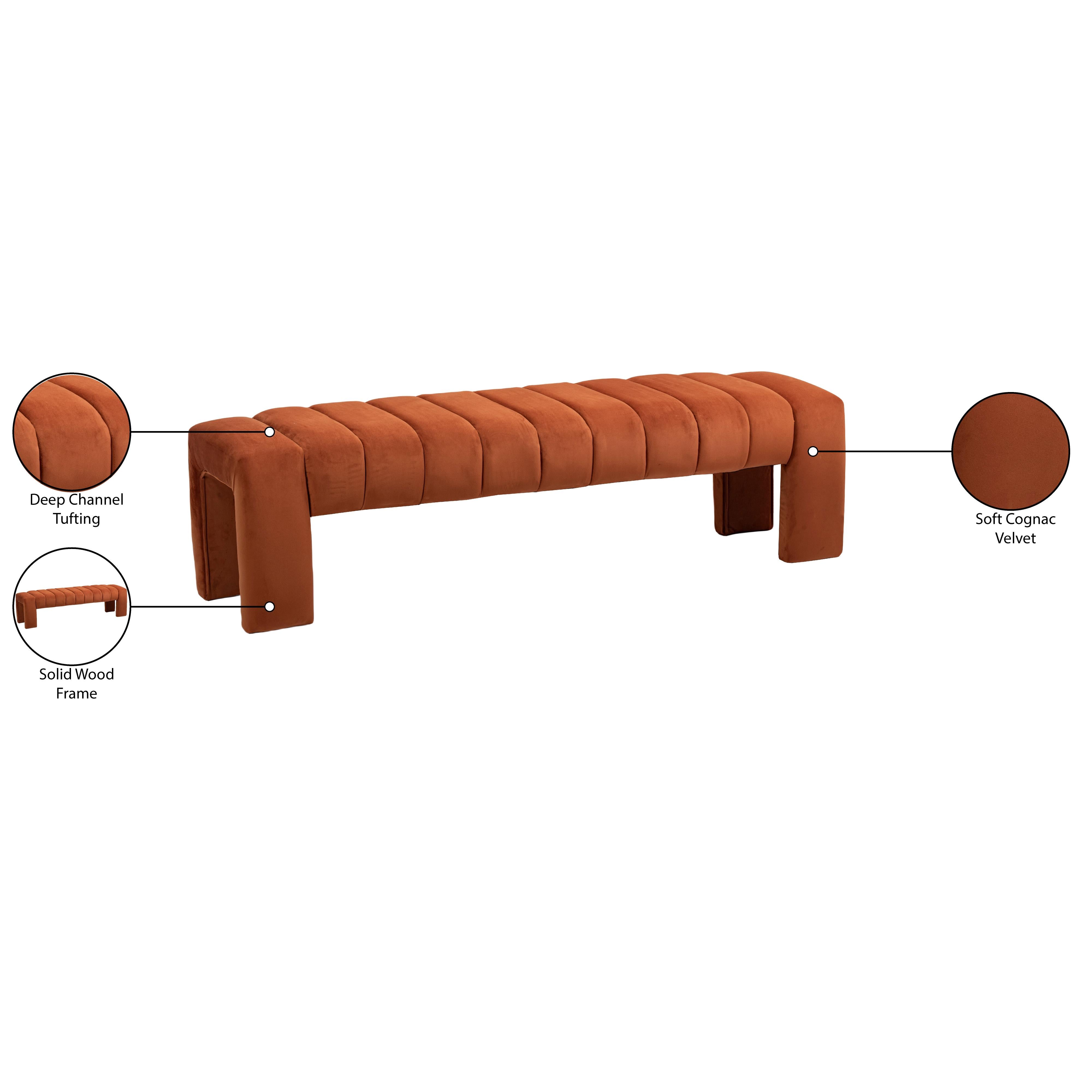 Meridian Andaz Cognac Bench