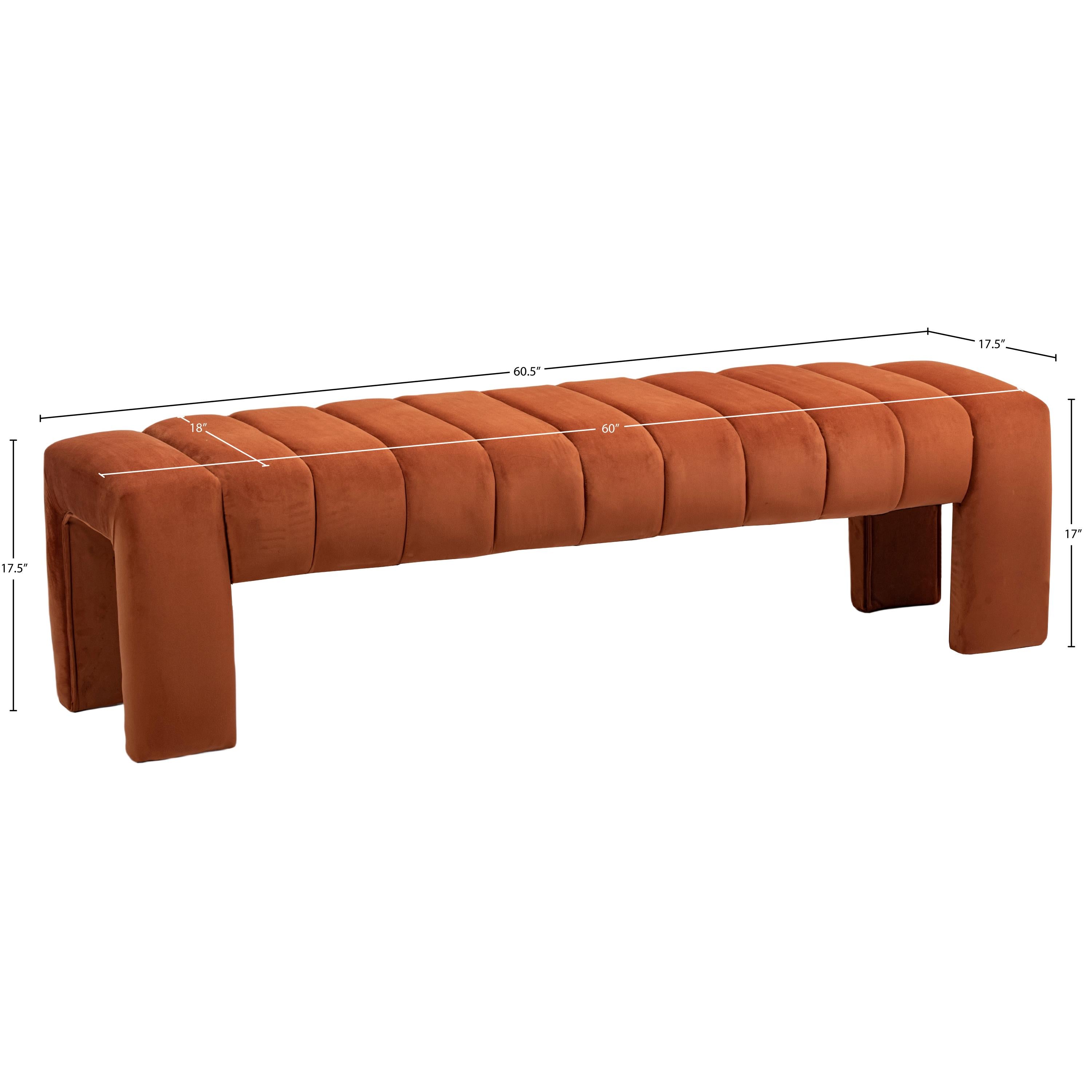 Meridian Andaz Cognac Bench