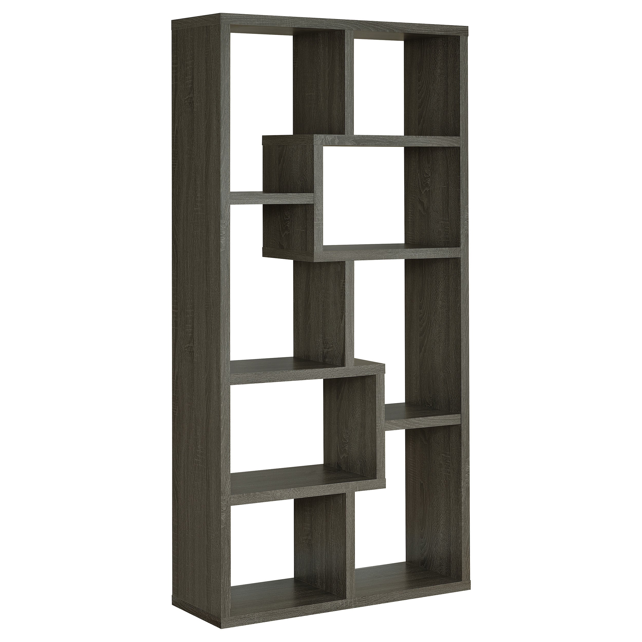 Theo 10-shelf Bookcase Weathered Grey