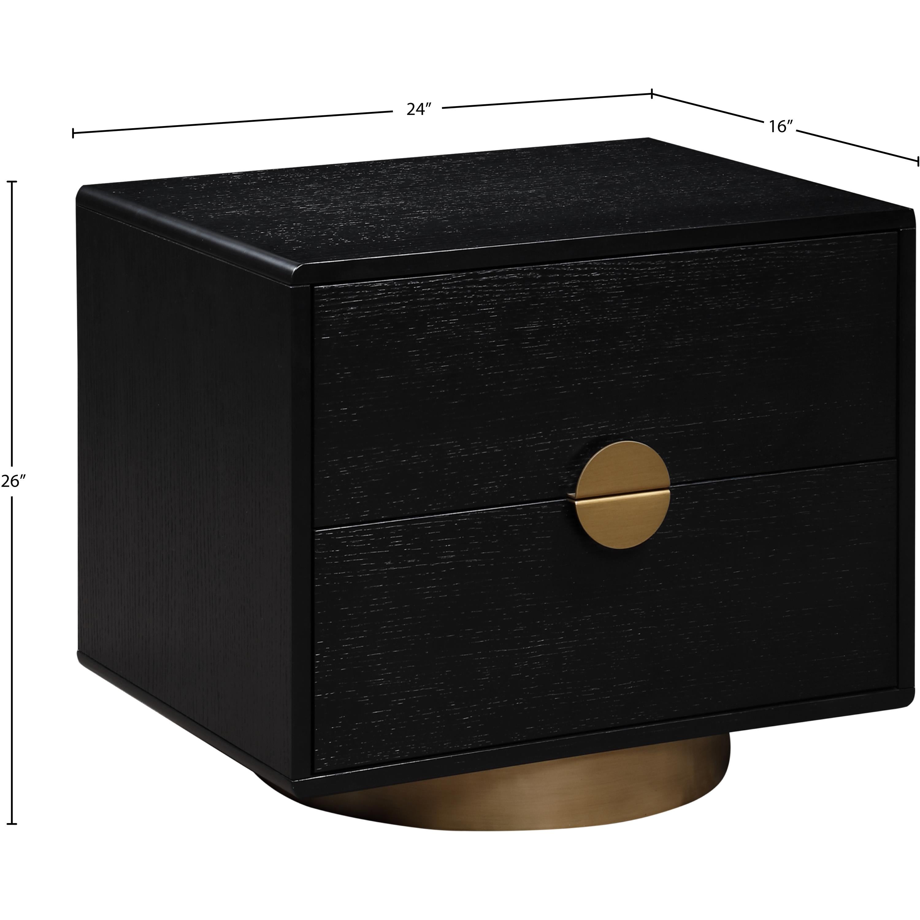 Meridian Wade Black Night Stand / Side Table