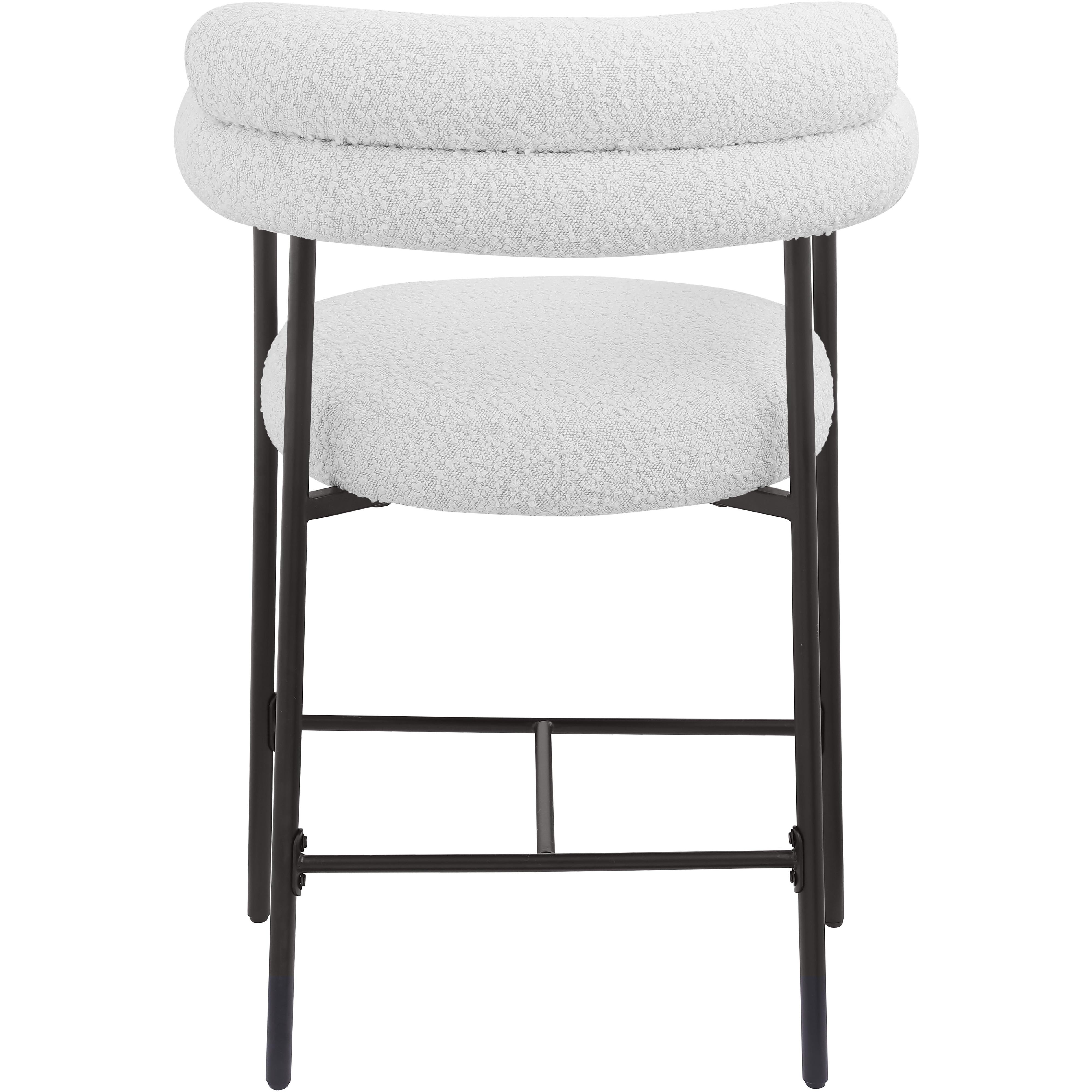 Meridian Blake Cream Boucle Fabric Counter Stool