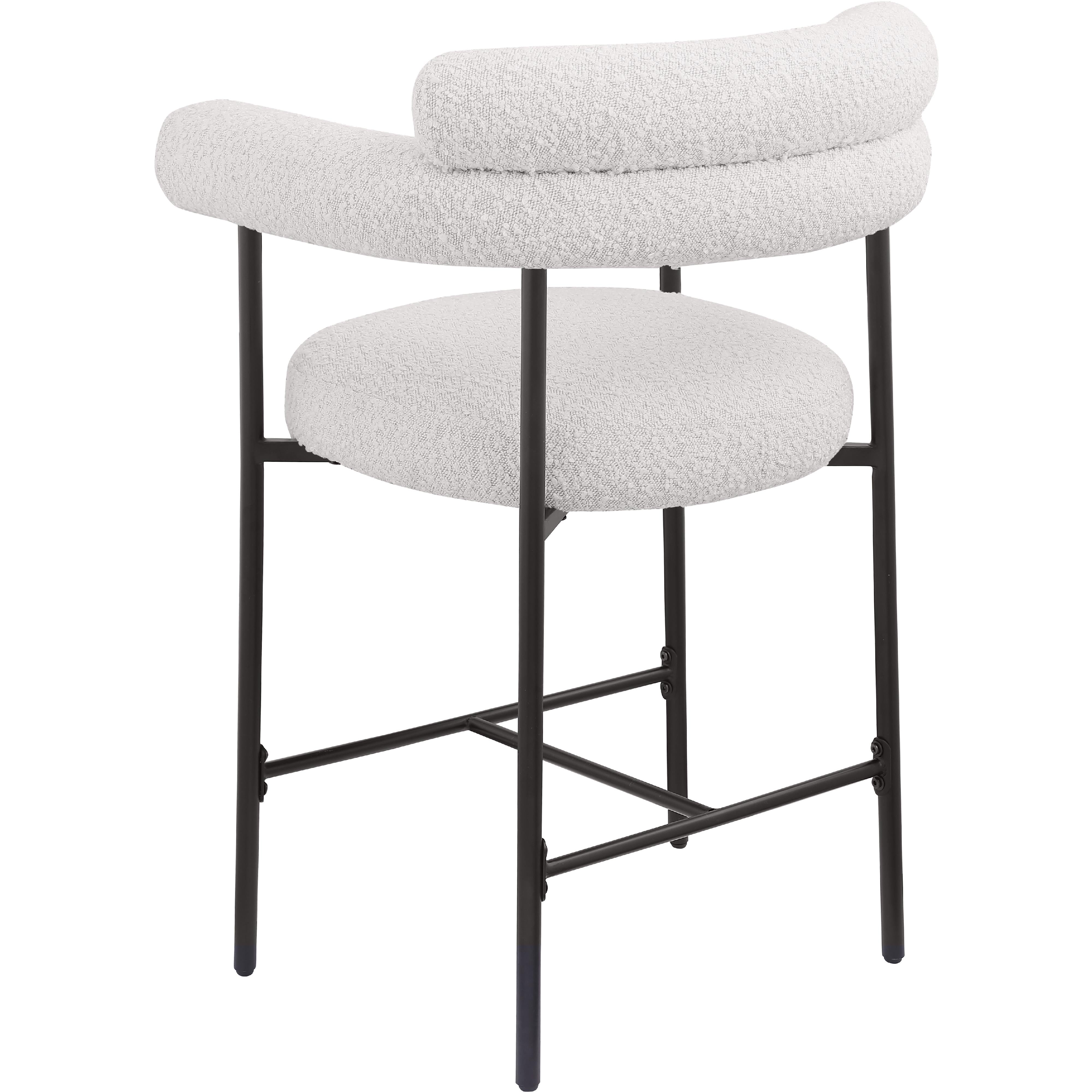 Meridian Blake Cream Boucle Fabric Counter Stool