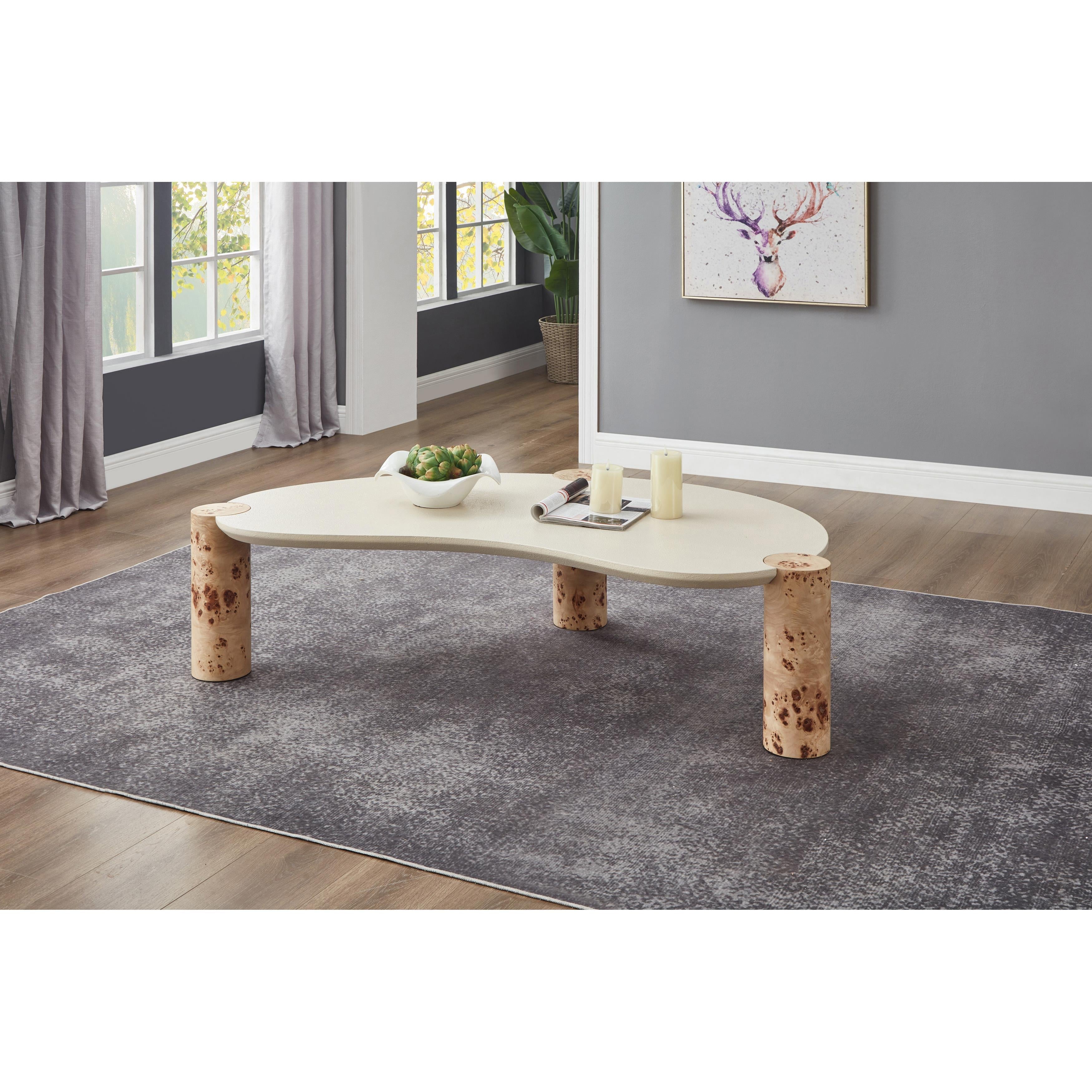 Meridian Thor Natural Burl Wood Coffee Table