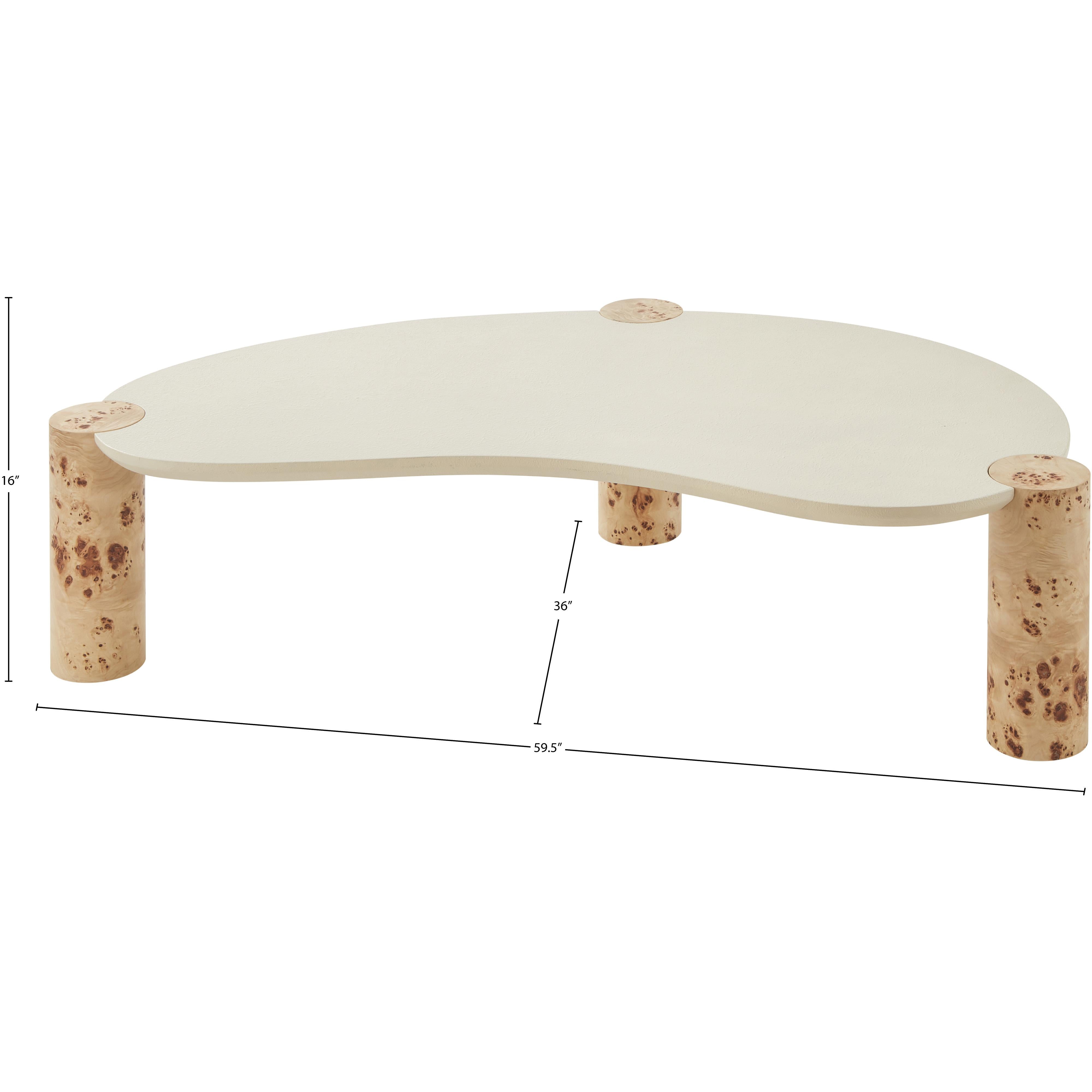 Meridian Thor Natural Burl Wood Coffee Table