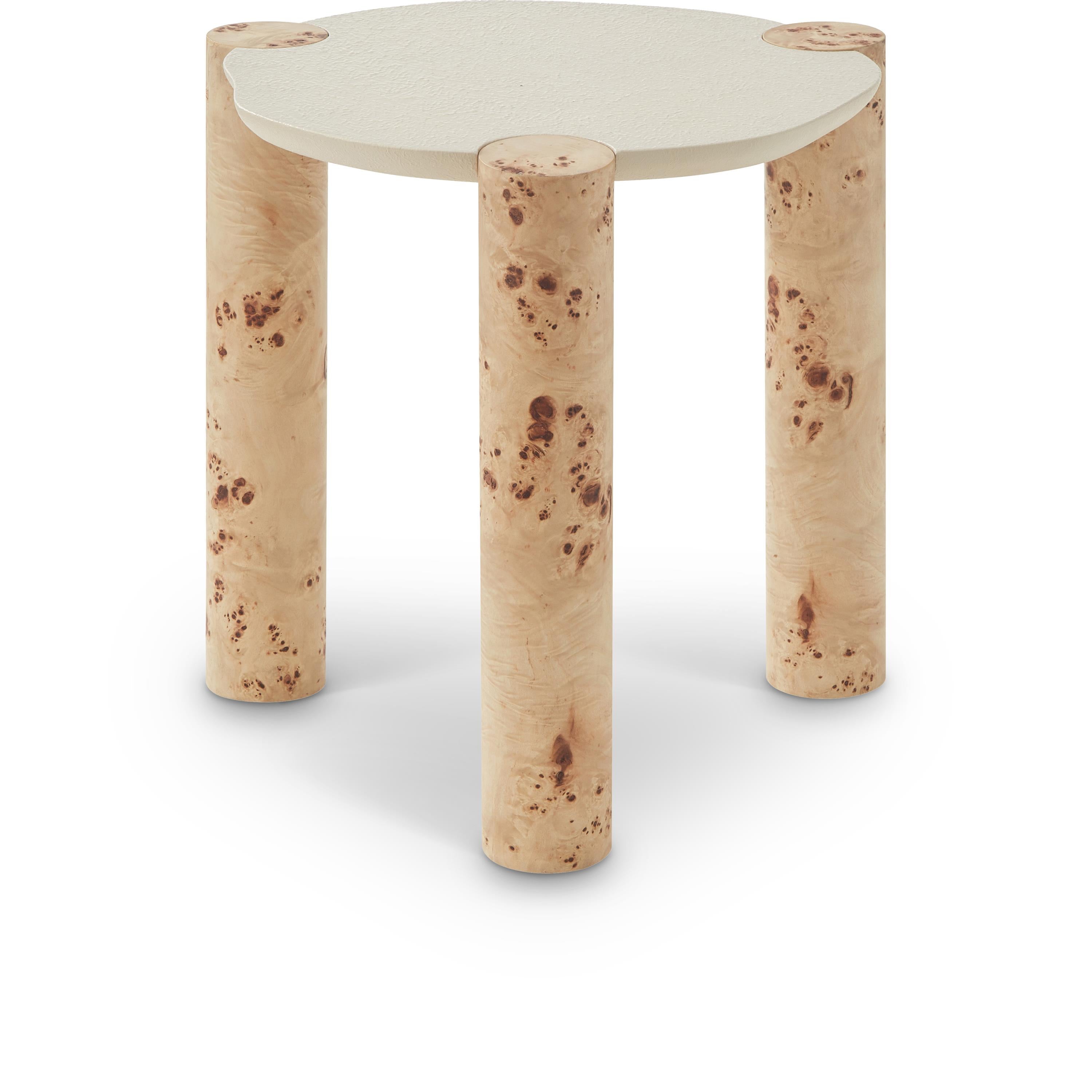 Meridian Thor Natural Burl Wood End Table