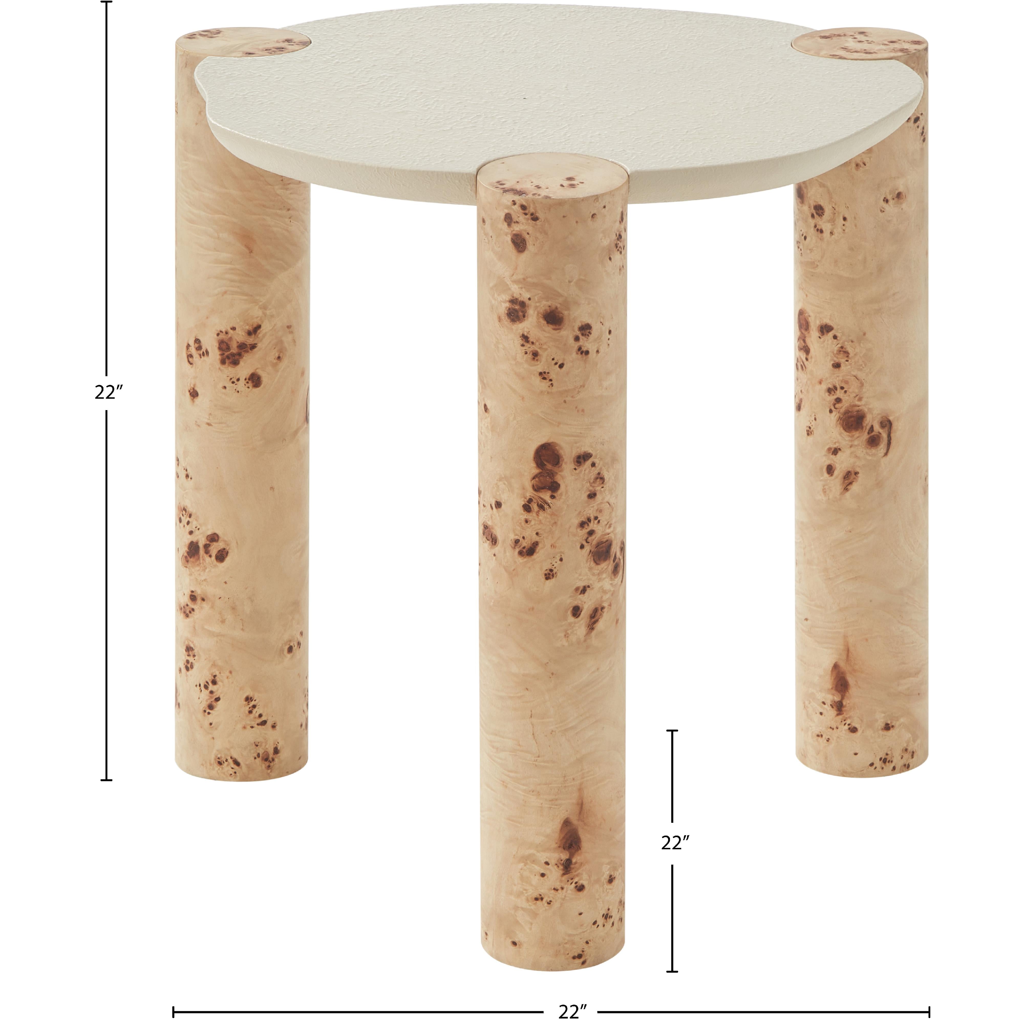 Meridian Thor Natural Burl Wood End Table