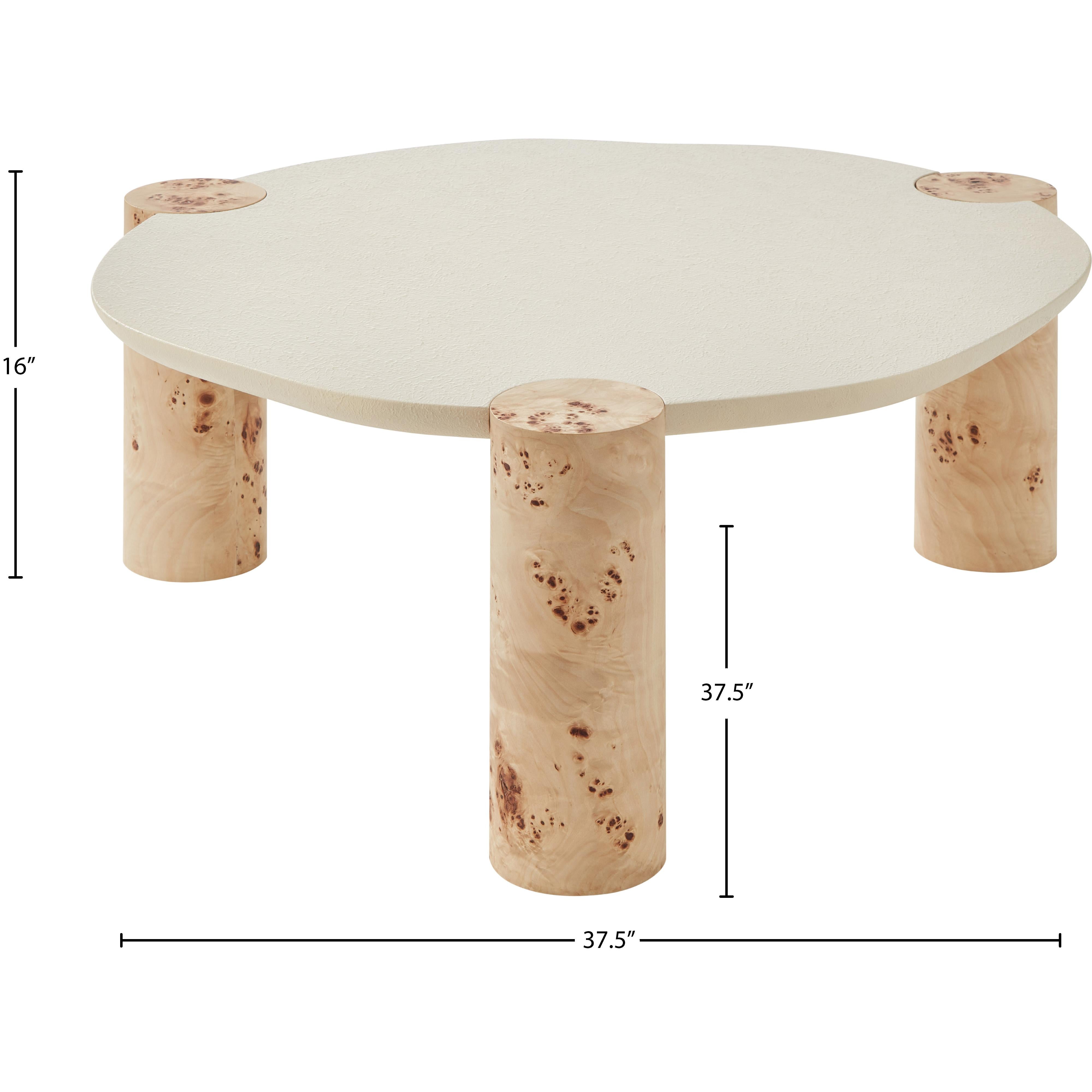 Meridian Thor Natural Burl Wood Coffee Table