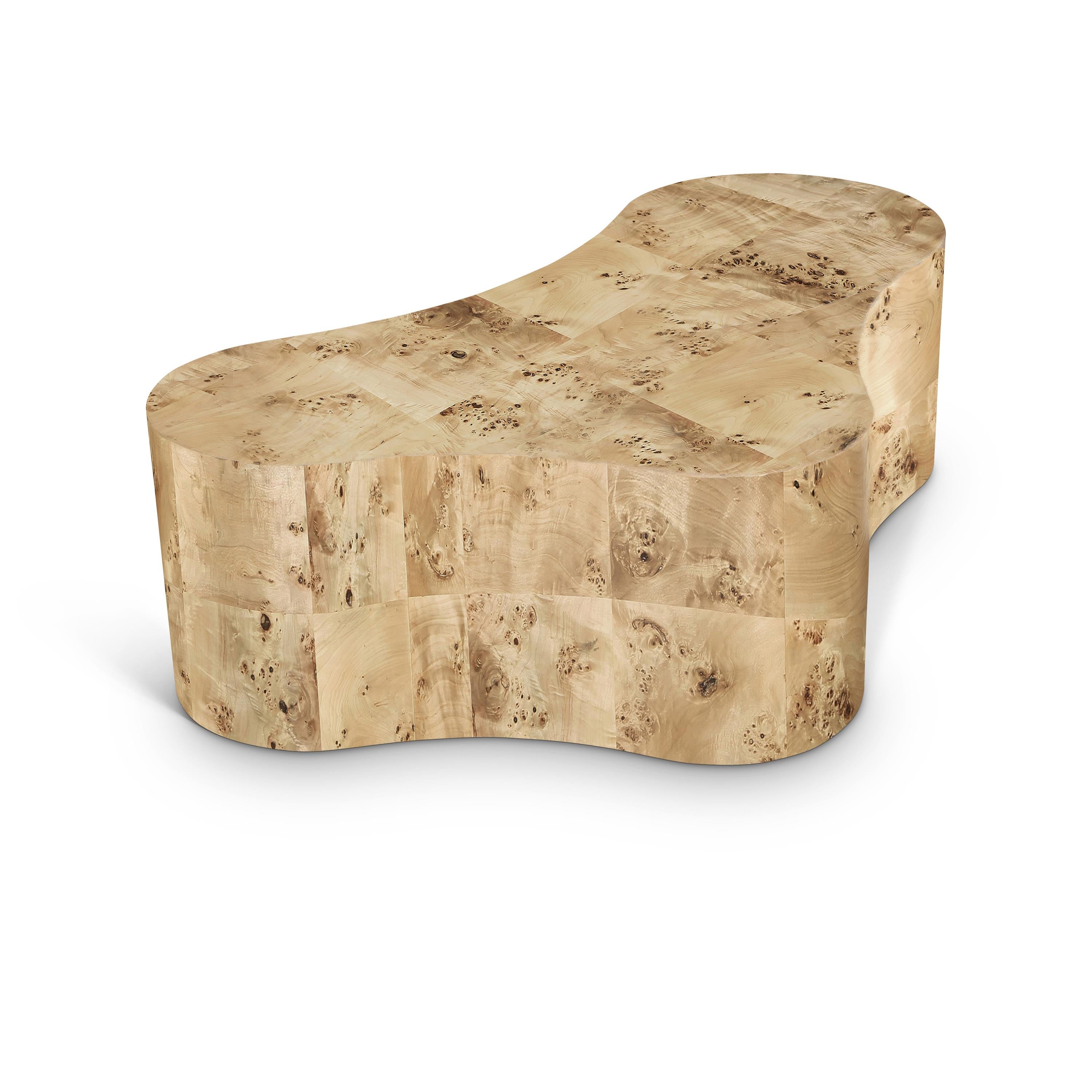 Meridian Zaire Natural Burl Wood Coffee Table