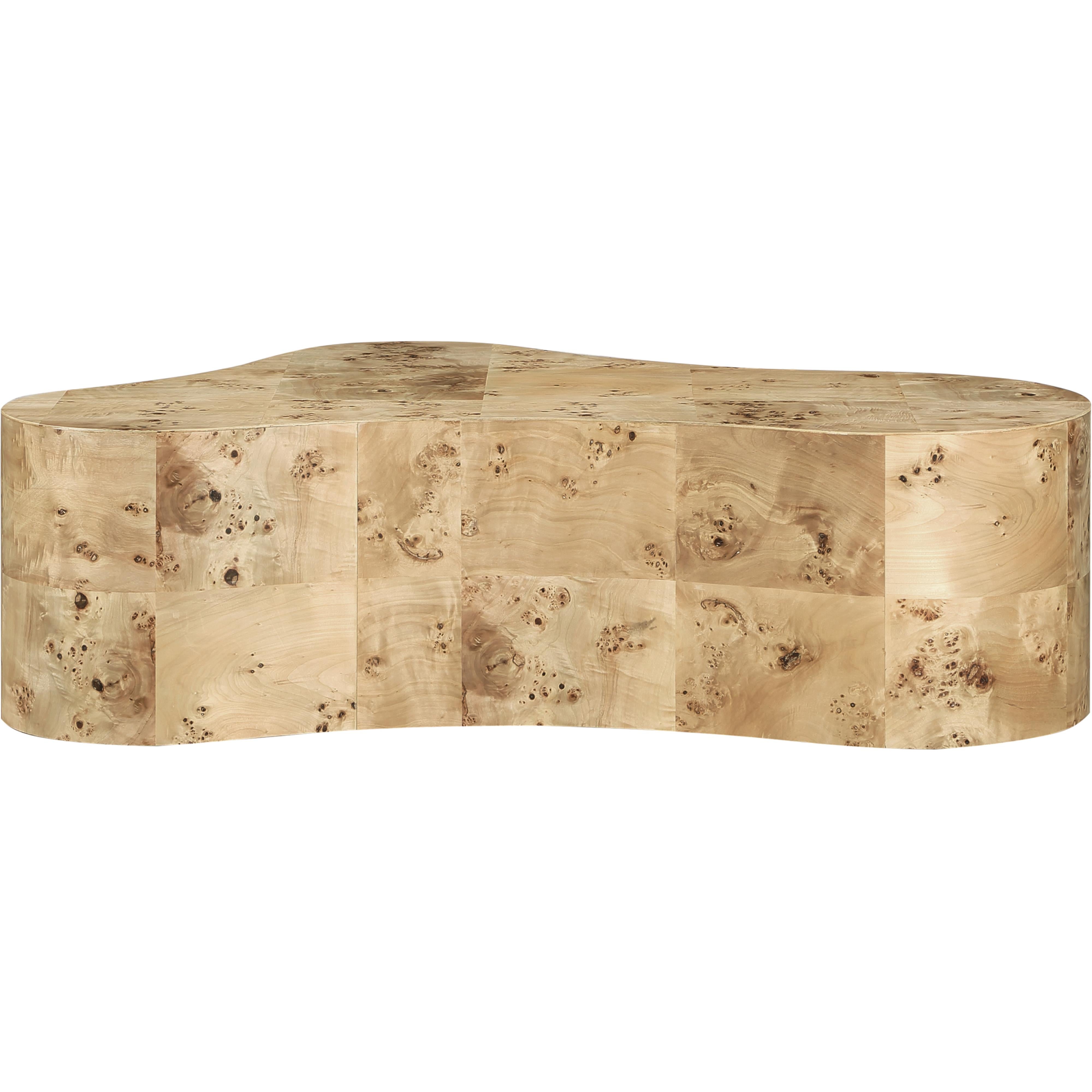 Meridian Zaire Natural Burl Wood Coffee Table