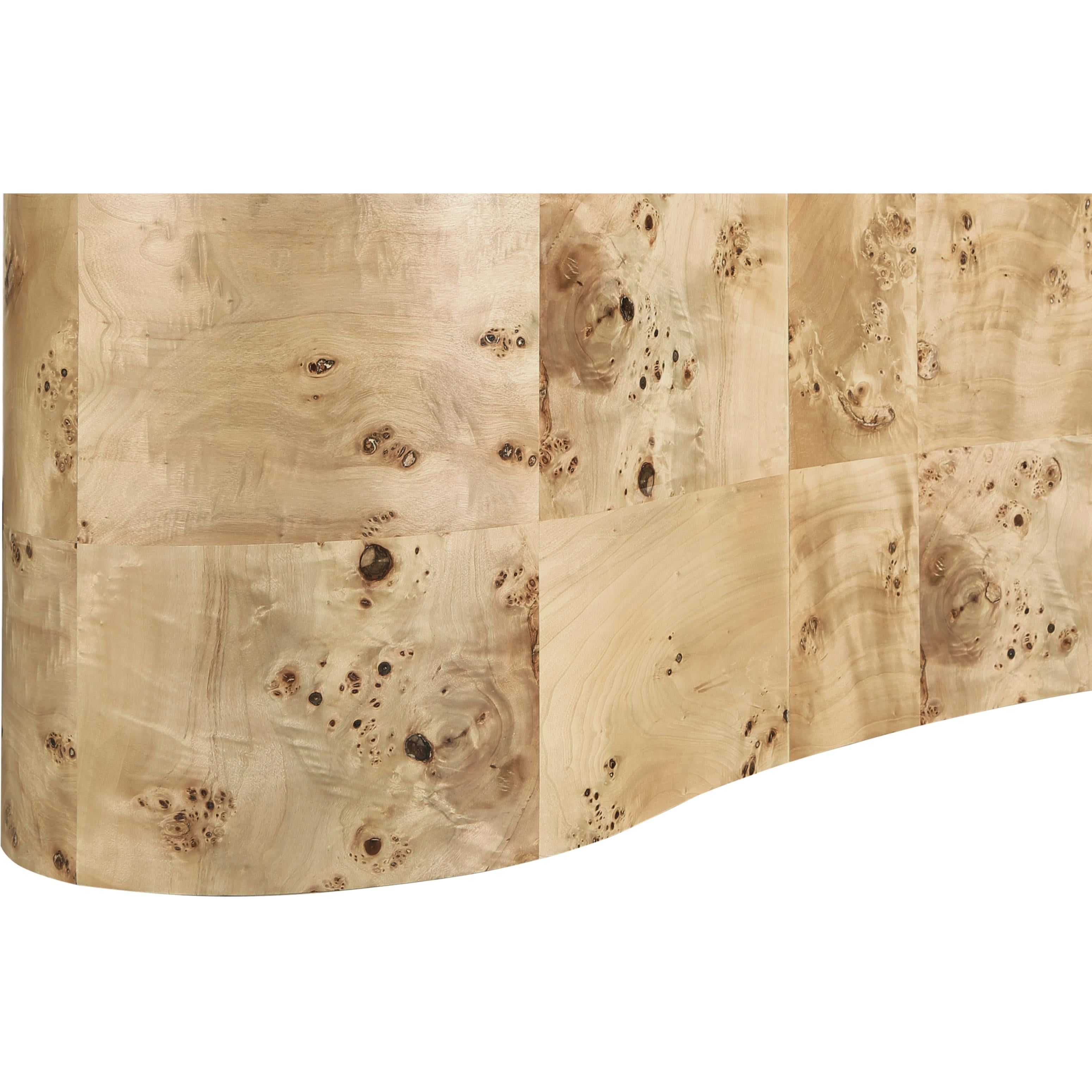 Meridian Zaire Natural Burl Wood Coffee Table